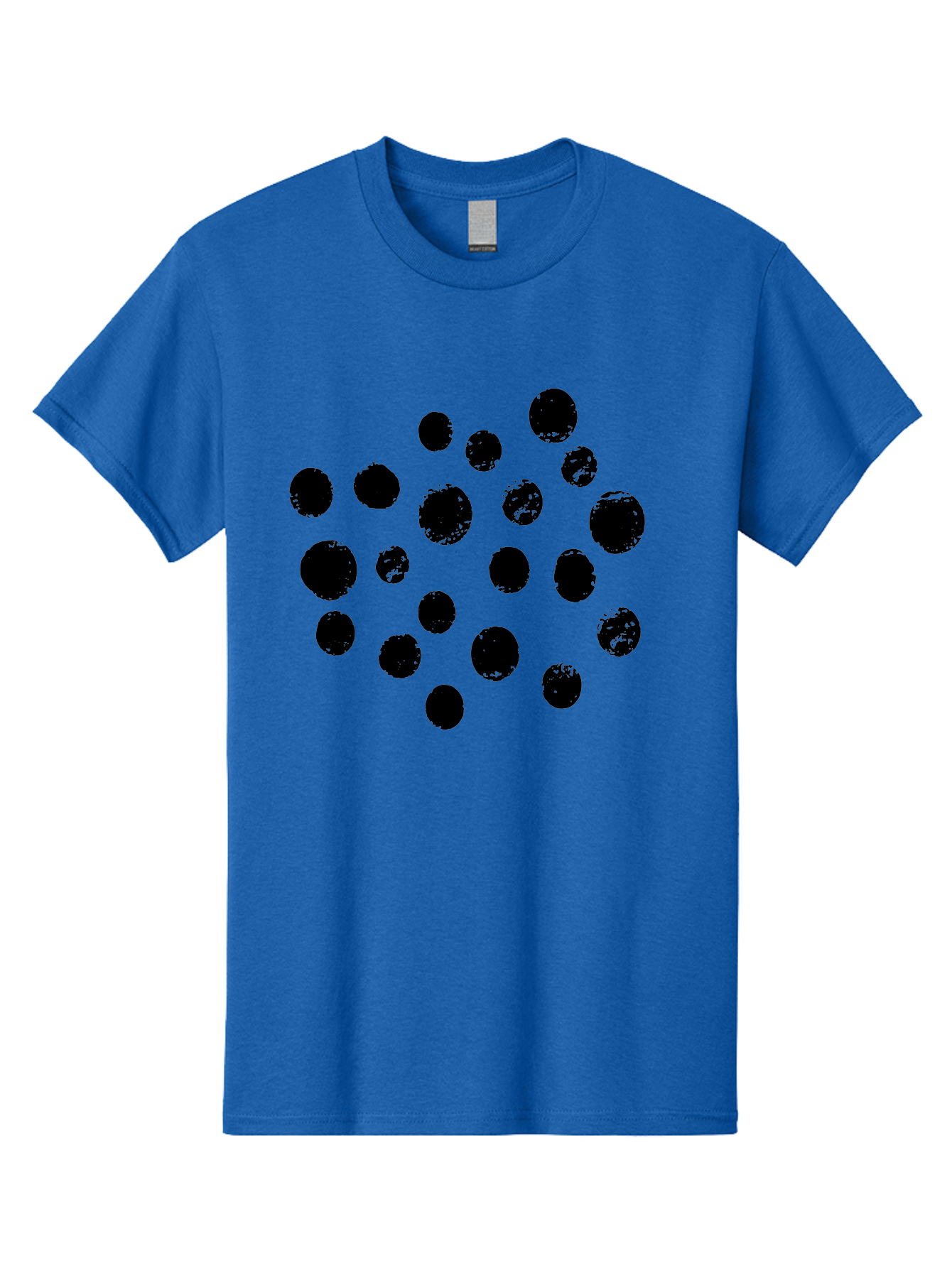 Black-Dots Men'S Graphic Tee, 100% Cotton, Comfortable Casual Summer Wear, Machine Washable, Black Dots, Scattered Dots, Round Shapes, Abstract Design, Creative Pattern, Artistic Elements, Modern Graphic, Simple Shapes -  Aaa372