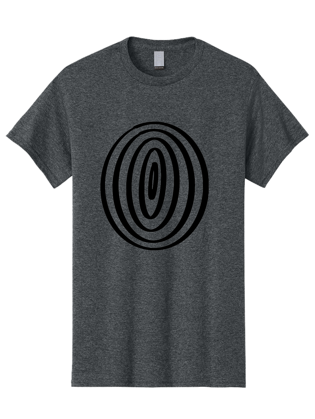Black-Elliptical-Rings Men'S Graphic Tee, 100% Cotton, Comfortable Casual Summer Wear, Machine Washable, Concentric Circles, Abstract Art, Modern Design, Minimalist Pattern, Black Lines, Geometric Shape, Optical Illusion, Hypnotic Effect -  Aaa374