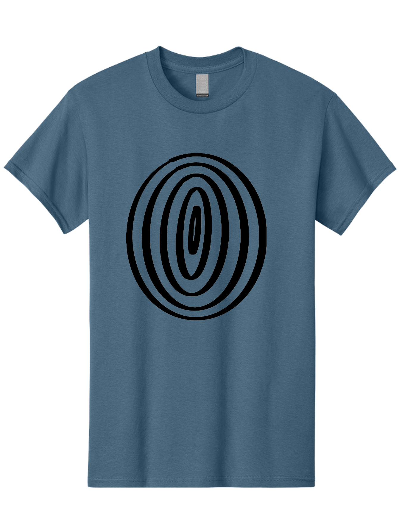 Black-Elliptical-Rings Men'S Graphic Tee, 100% Cotton, Comfortable Casual Summer Wear, Machine Washable, Concentric Circles, Abstract Art, Modern Design, Minimalist Pattern, Black Lines, Geometric Shape, Optical Illusion, Hypnotic Effect -  Aaa374