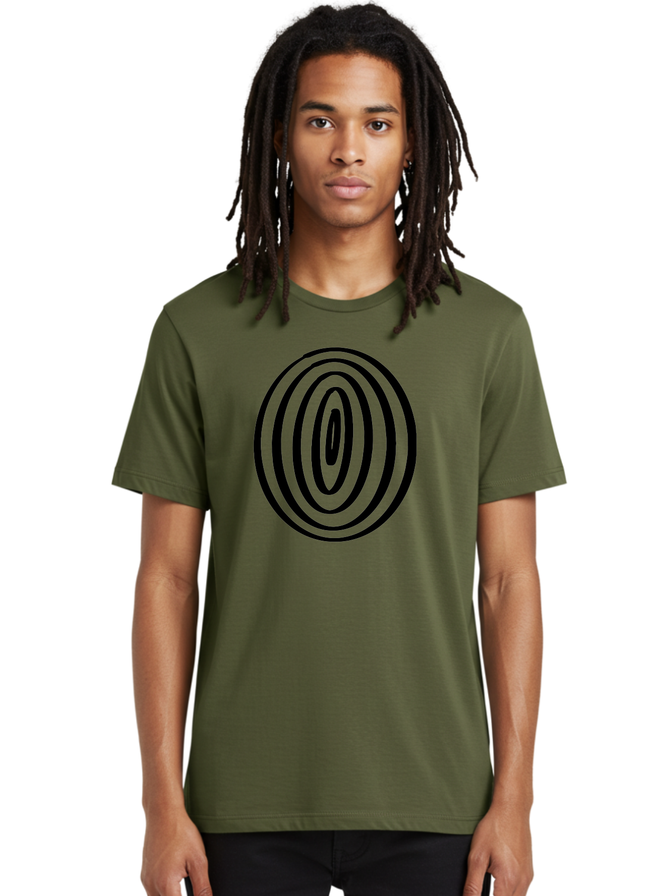 Black-Elliptical-Rings Men'S Graphic Tee, 100% Cotton, Comfortable Casual Summer Wear, Machine Washable, Concentric Circles, Abstract Art, Modern Design, Minimalist Pattern, Black Lines, Geometric Shape, Optical Illusion, Hypnotic Effect -  Aaa374