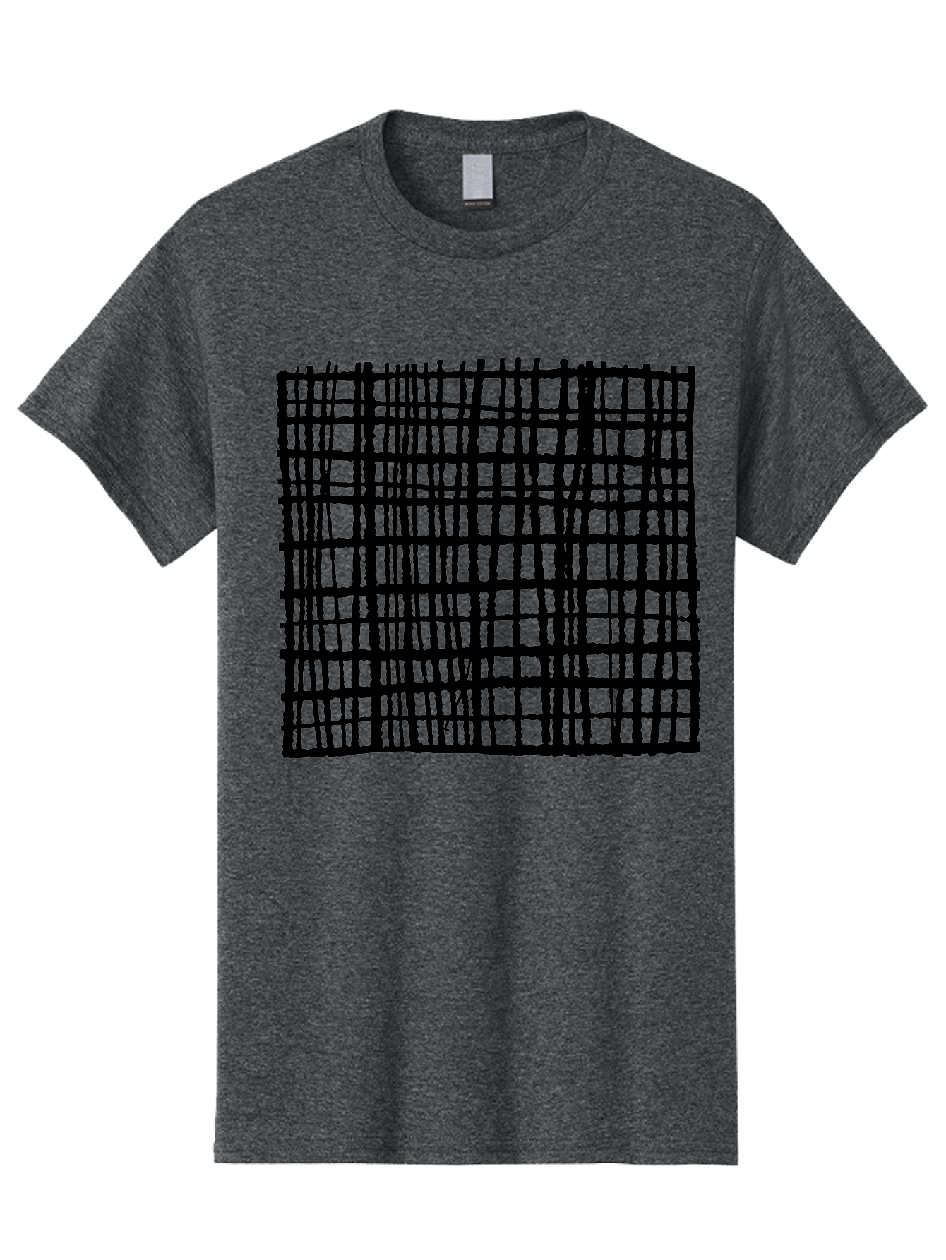 Black-Grid Men'S Graphic Tee, 100% Cotton, Comfortable Casual Summer Wear, Machine Washable, Black Grid Pattern, Graphic Design, Abstract Art, Geometric Shape, Modern Style, Contemporary Design, Grid Texture -  Aaa376