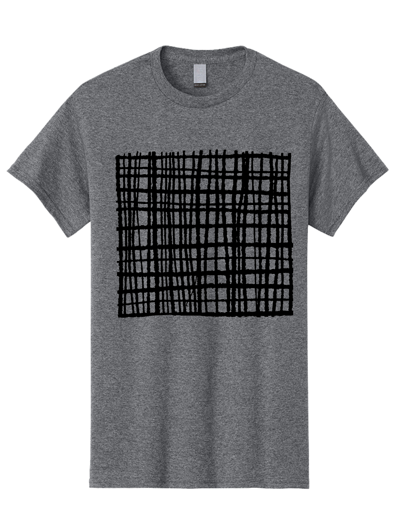 Black-Grid Men'S Graphic Tee, 100% Cotton, Comfortable Casual Summer Wear, Machine Washable, Black Grid Pattern, Graphic Design, Abstract Art, Geometric Shape, Modern Style, Contemporary Design, Grid Texture -  Aaa376