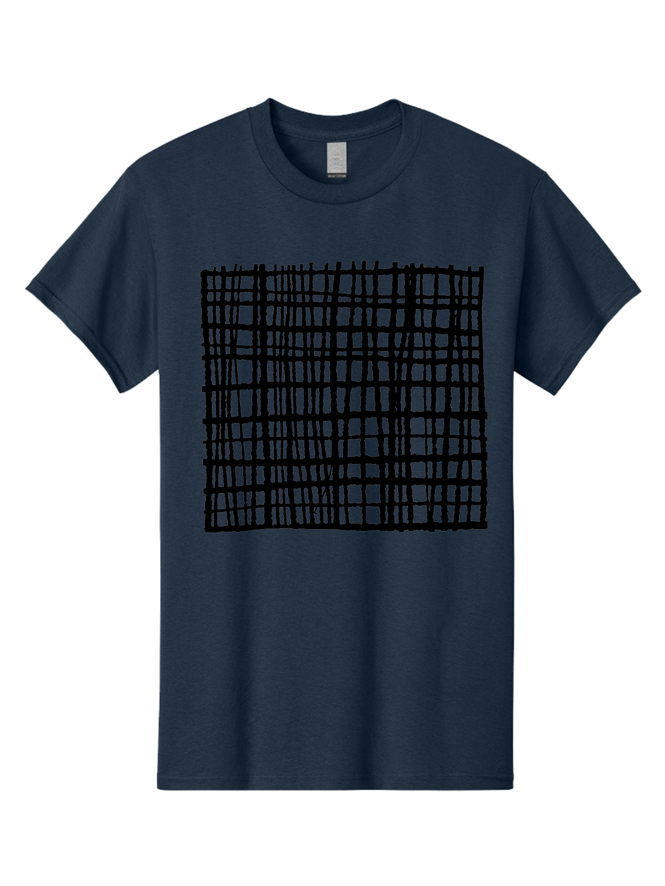 Black-Grid Men'S Graphic Tee, 100% Cotton, Comfortable Casual Summer Wear, Machine Washable, Black Grid Pattern, Graphic Design, Abstract Art, Geometric Shape, Modern Style, Contemporary Design, Grid Texture -  Aaa376