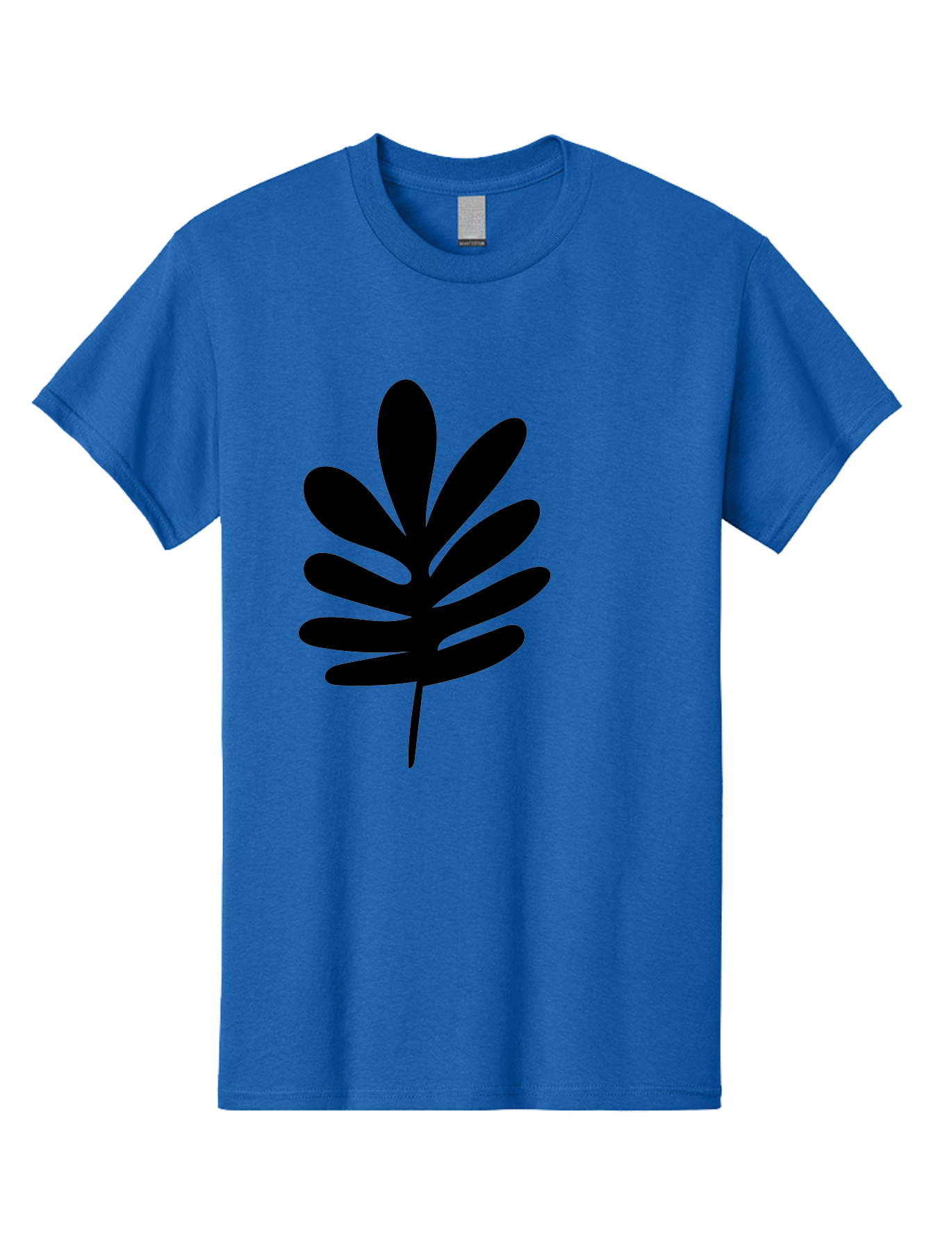 Black-Leaf-1 Men'S Graphic Tee, 100% Cotton, Comfortable Casual Summer Wear, Machine Washable, Schefflera Leaf, Black Silhouette, Minimalist Design, Simple Leaf, Foliage Icon, Botanical Graphic, Modern Art, Leaf Illustration -  Aaa377