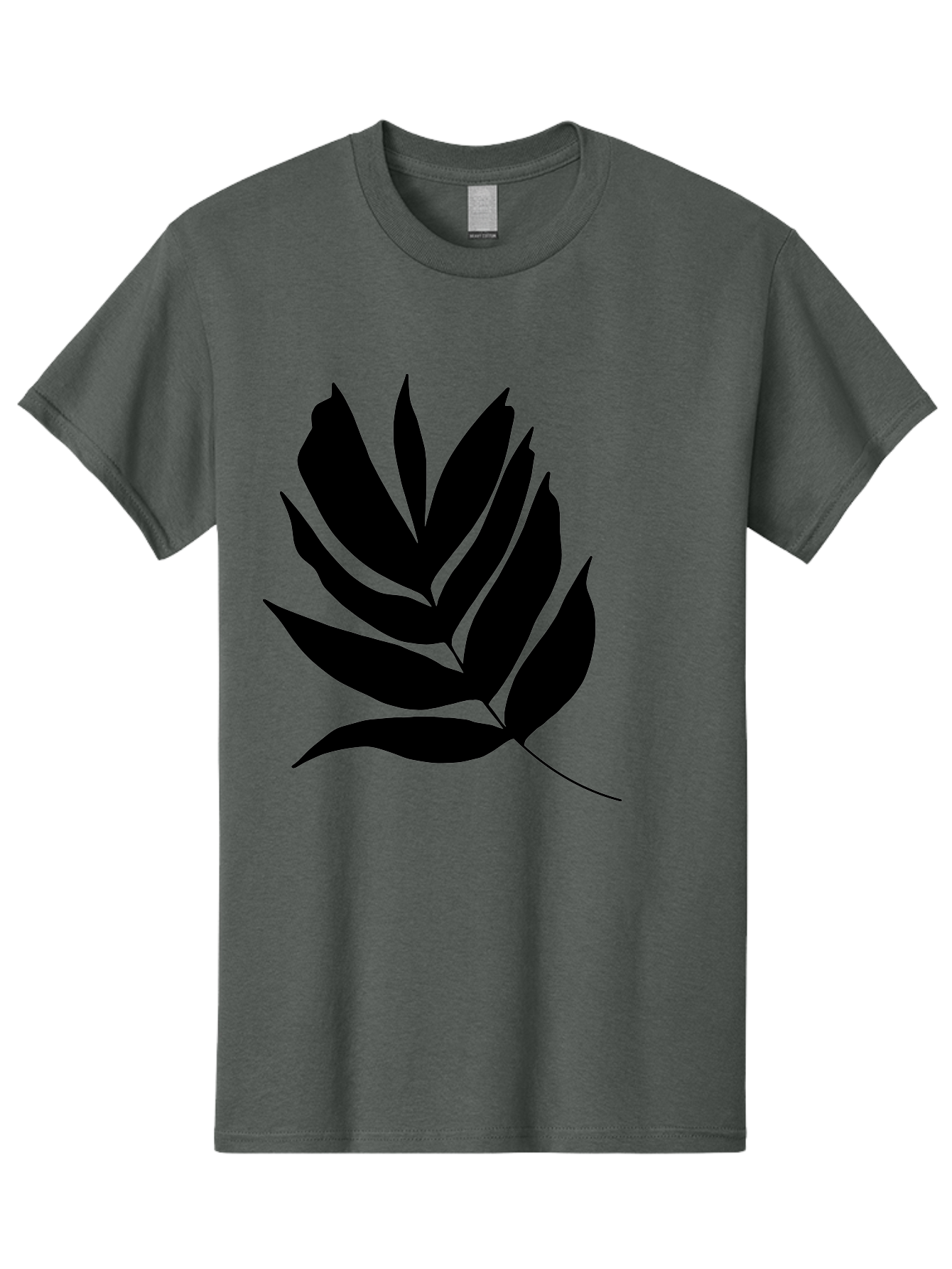 Black-Leaf-Silhouette Men'S Graphic Tee, 100% Cotton, Comfortable Casual Summer Wear, Machine Washable, Leaf Silhouette, Black Leaves, Minimalist Design, Plant Illustration, Simple Shapes, Botanical Art, Leafy Graphic, Nature-Inspired, -  Aaa378
