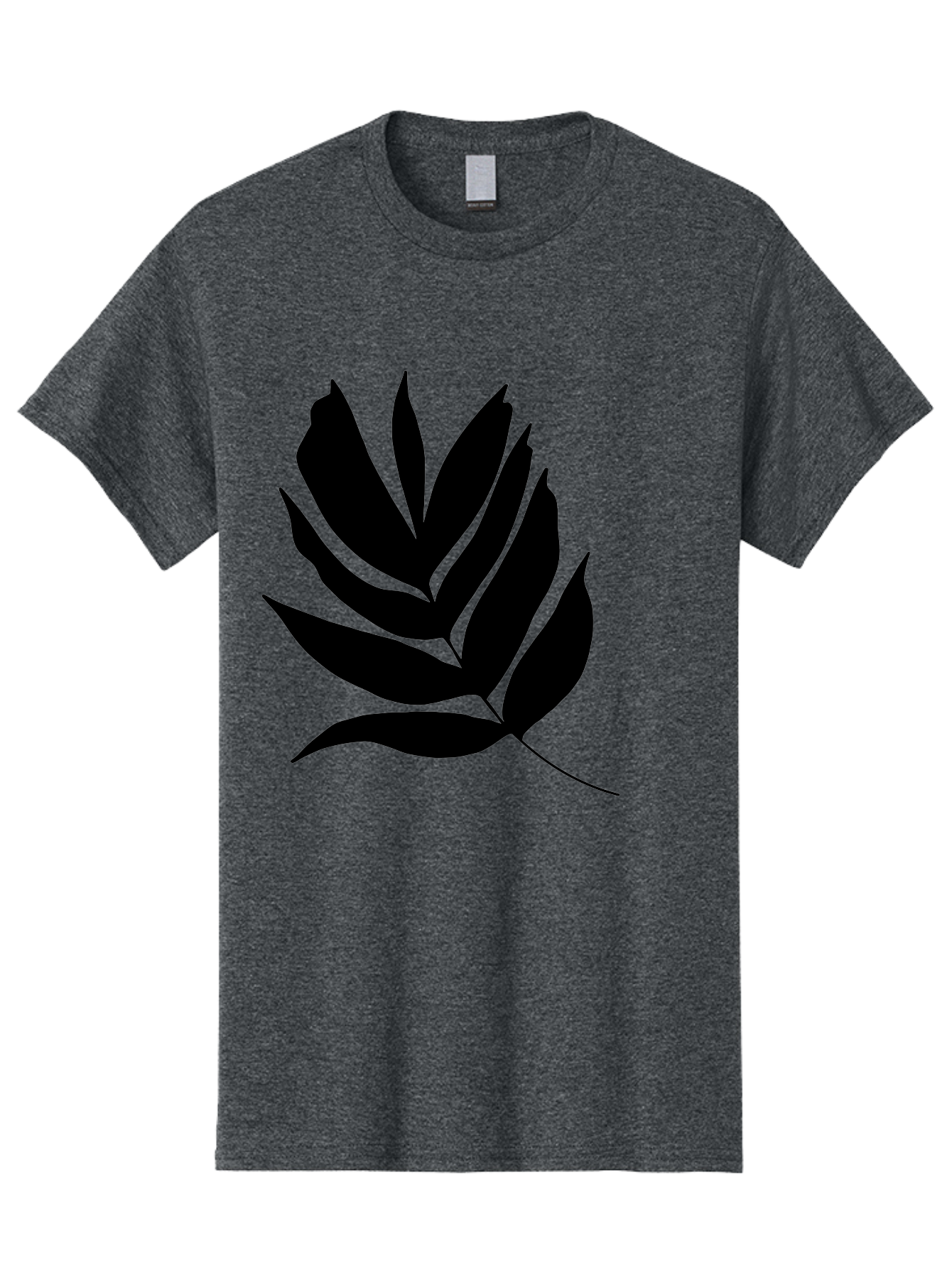 Black-Leaf-Silhouette Men'S Graphic Tee, 100% Cotton, Comfortable Casual Summer Wear, Machine Washable, Leaf Silhouette, Black Leaves, Minimalist Design, Plant Illustration, Simple Shapes, Botanical Art, Leafy Graphic, Nature-Inspired, -  Aaa378