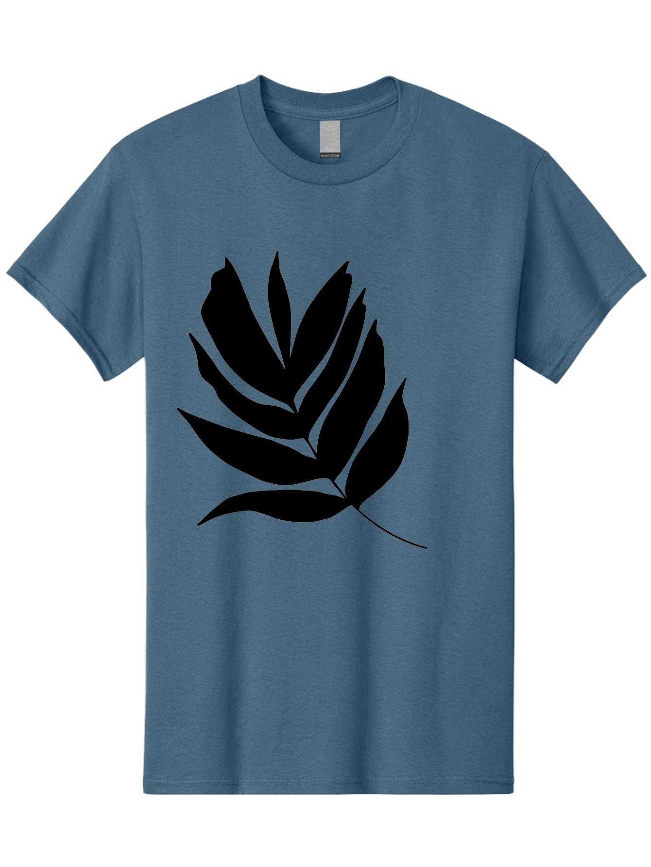 Black-Leaf-Silhouette Men'S Graphic Tee, 100% Cotton, Comfortable Casual Summer Wear, Machine Washable, Leaf Silhouette, Black Leaves, Minimalist Design, Plant Illustration, Simple Shapes, Botanical Art, Leafy Graphic, Nature-Inspired, -  Aaa378