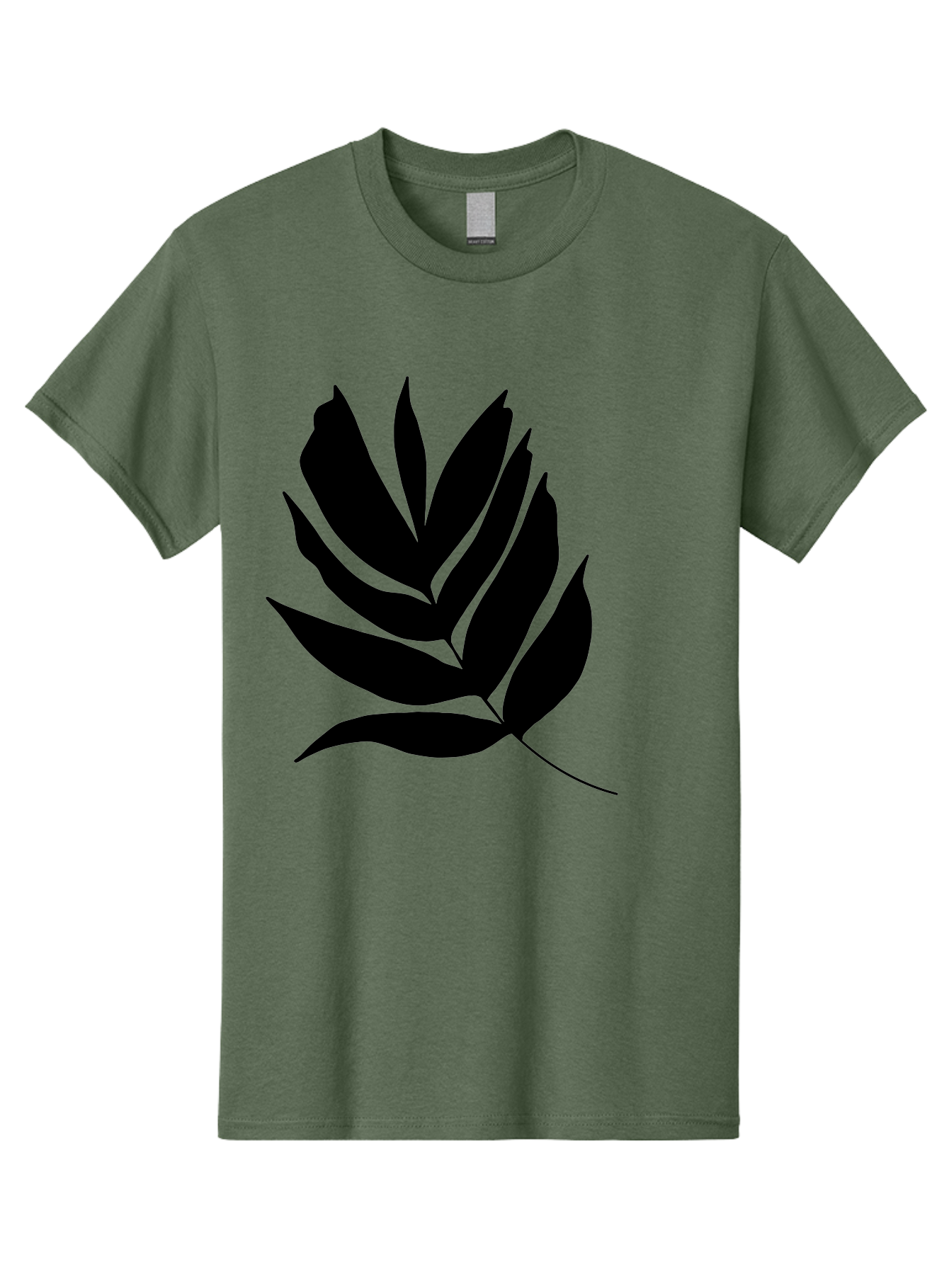 Black-Leaf-Silhouette Men'S Graphic Tee, 100% Cotton, Comfortable Casual Summer Wear, Machine Washable, Leaf Silhouette, Black Leaves, Minimalist Design, Plant Illustration, Simple Shapes, Botanical Art, Leafy Graphic, Nature-Inspired, -  Aaa378