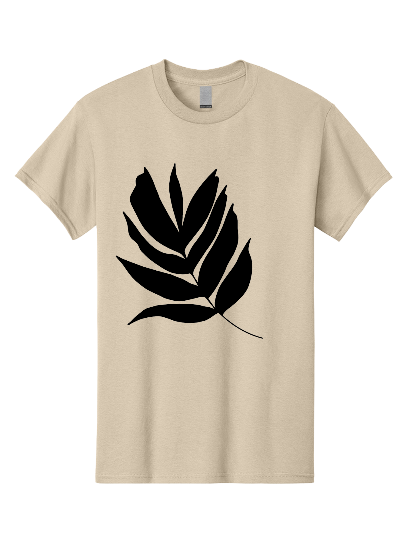 Black-Leaf-Silhouette Men'S Graphic Tee, 100% Cotton, Comfortable Casual Summer Wear, Machine Washable, Leaf Silhouette, Black Leaves, Minimalist Design, Plant Illustration, Simple Shapes, Botanical Art, Leafy Graphic, Nature-Inspired, -  Aaa378