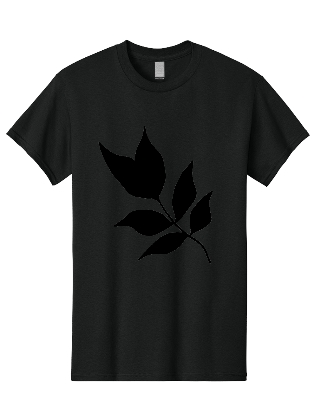 Black-Leaves-4 Men'S Graphic Tee, 100% Cotton, Comfortable Casual Summer Wear, Machine Washable, Black Leaves, Leaf Silhouette, Minimalist Design, Simple Graphics, Plant Illustration, Leaf Shape, Graphic Element -  Aaa383