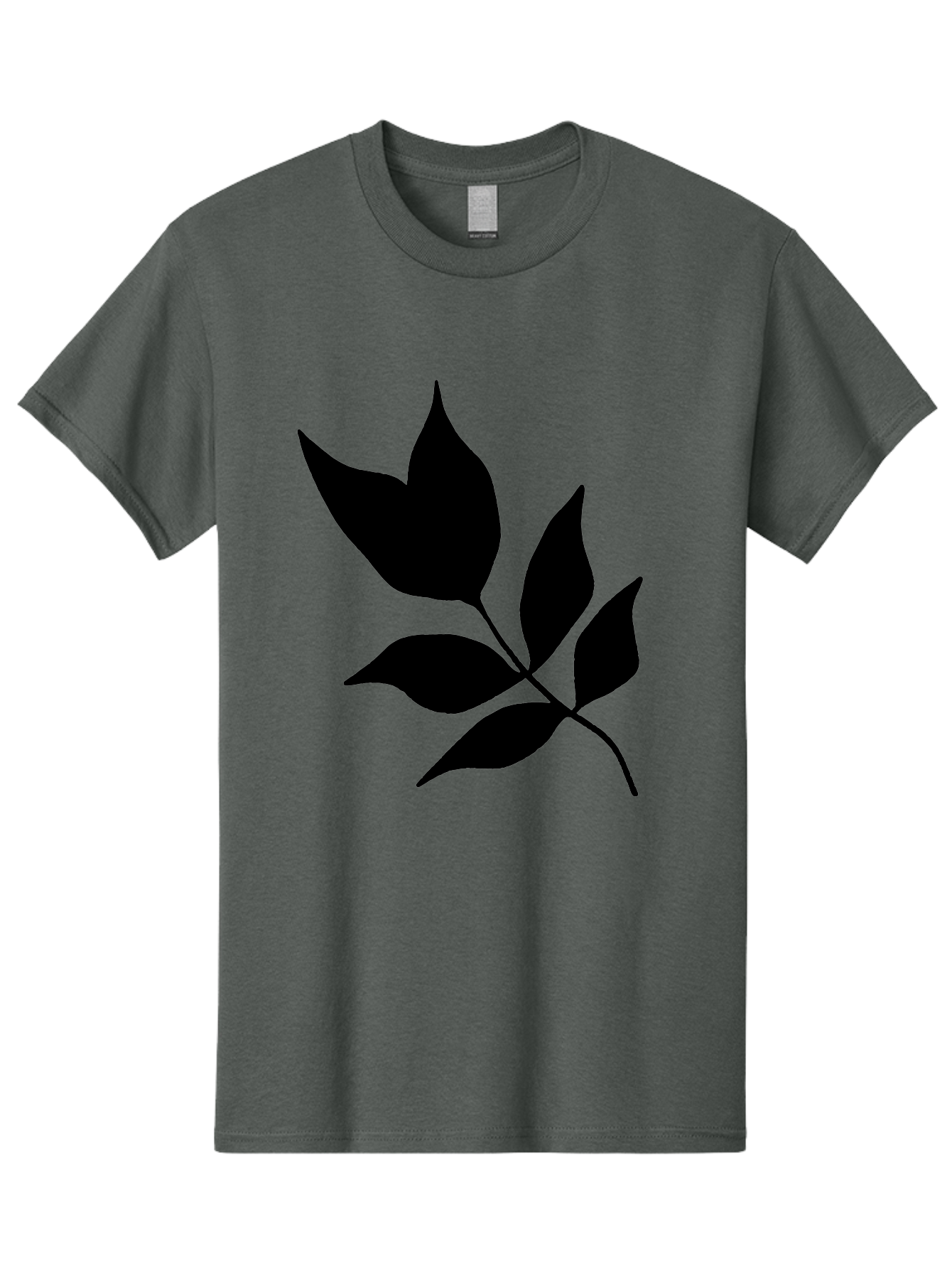 Black-Leaves-4 Men'S Graphic Tee, 100% Cotton, Comfortable Casual Summer Wear, Machine Washable, Black Leaves, Leaf Silhouette, Minimalist Design, Simple Graphics, Plant Illustration, Leaf Shape, Graphic Element -  Aaa383