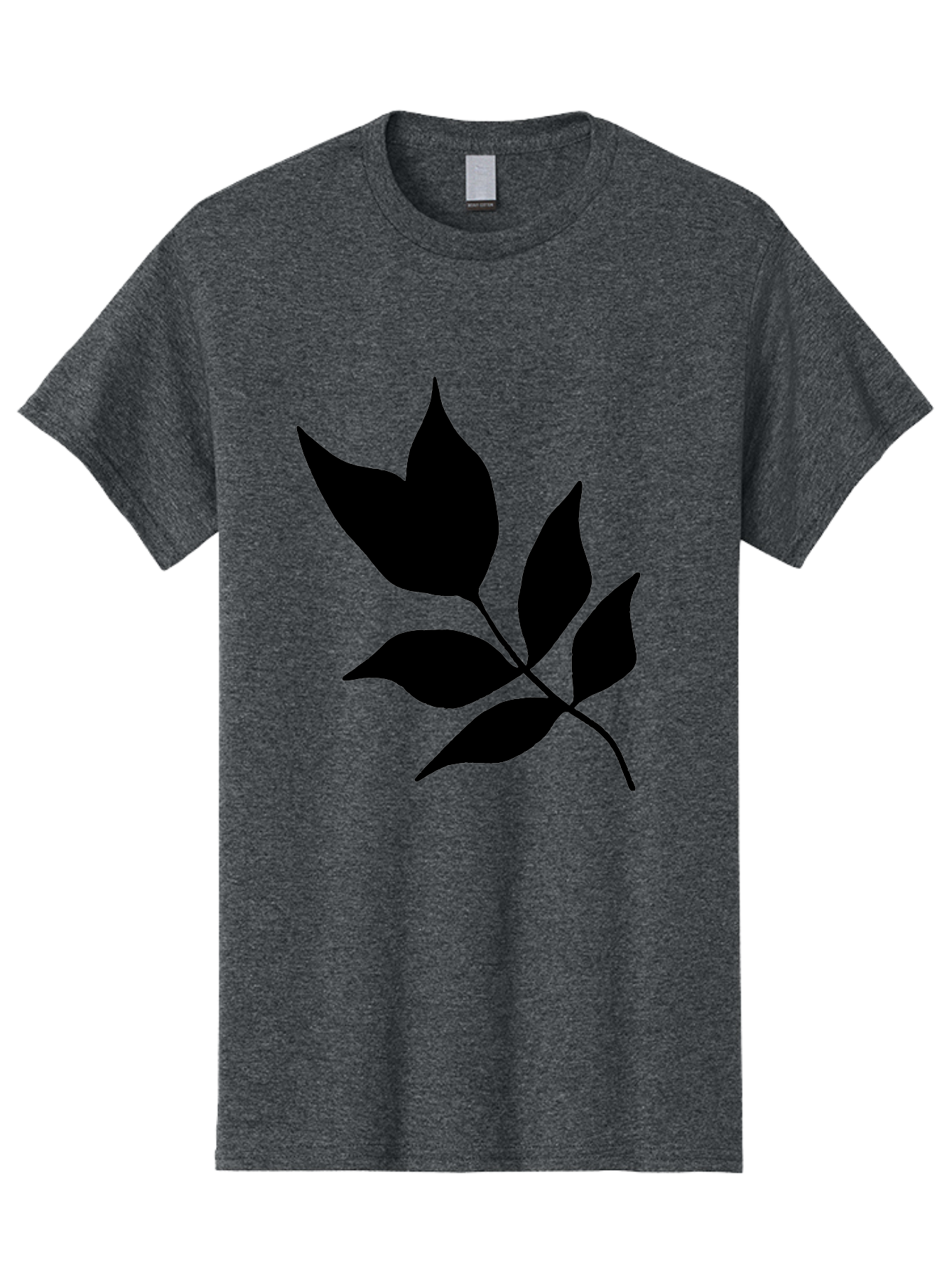 Black-Leaves-4 Men'S Graphic Tee, 100% Cotton, Comfortable Casual Summer Wear, Machine Washable, Black Leaves, Leaf Silhouette, Minimalist Design, Simple Graphics, Plant Illustration, Leaf Shape, Graphic Element -  Aaa383