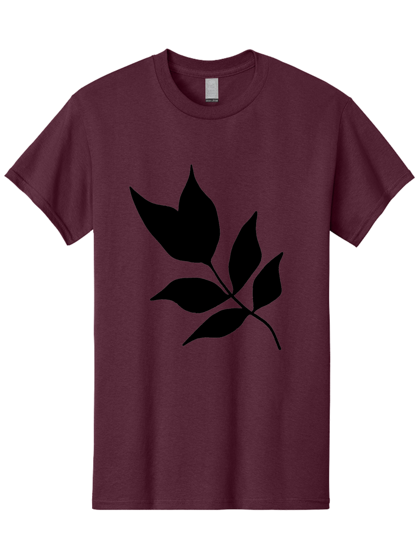 Black-Leaves-4 Men'S Graphic Tee, 100% Cotton, Comfortable Casual Summer Wear, Machine Washable, Black Leaves, Leaf Silhouette, Minimalist Design, Simple Graphics, Plant Illustration, Leaf Shape, Graphic Element -  Aaa383