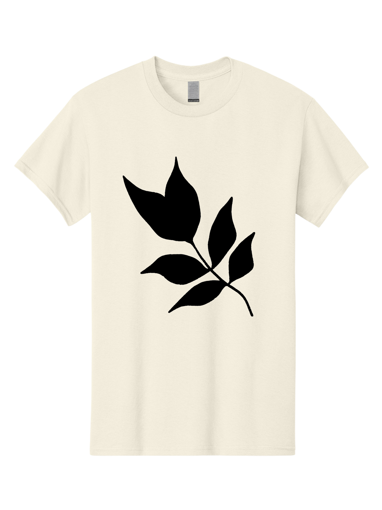 Black-Leaves-4 Men'S Graphic Tee, 100% Cotton, Comfortable Casual Summer Wear, Machine Washable, Black Leaves, Leaf Silhouette, Minimalist Design, Simple Graphics, Plant Illustration, Leaf Shape, Graphic Element -  Aaa383