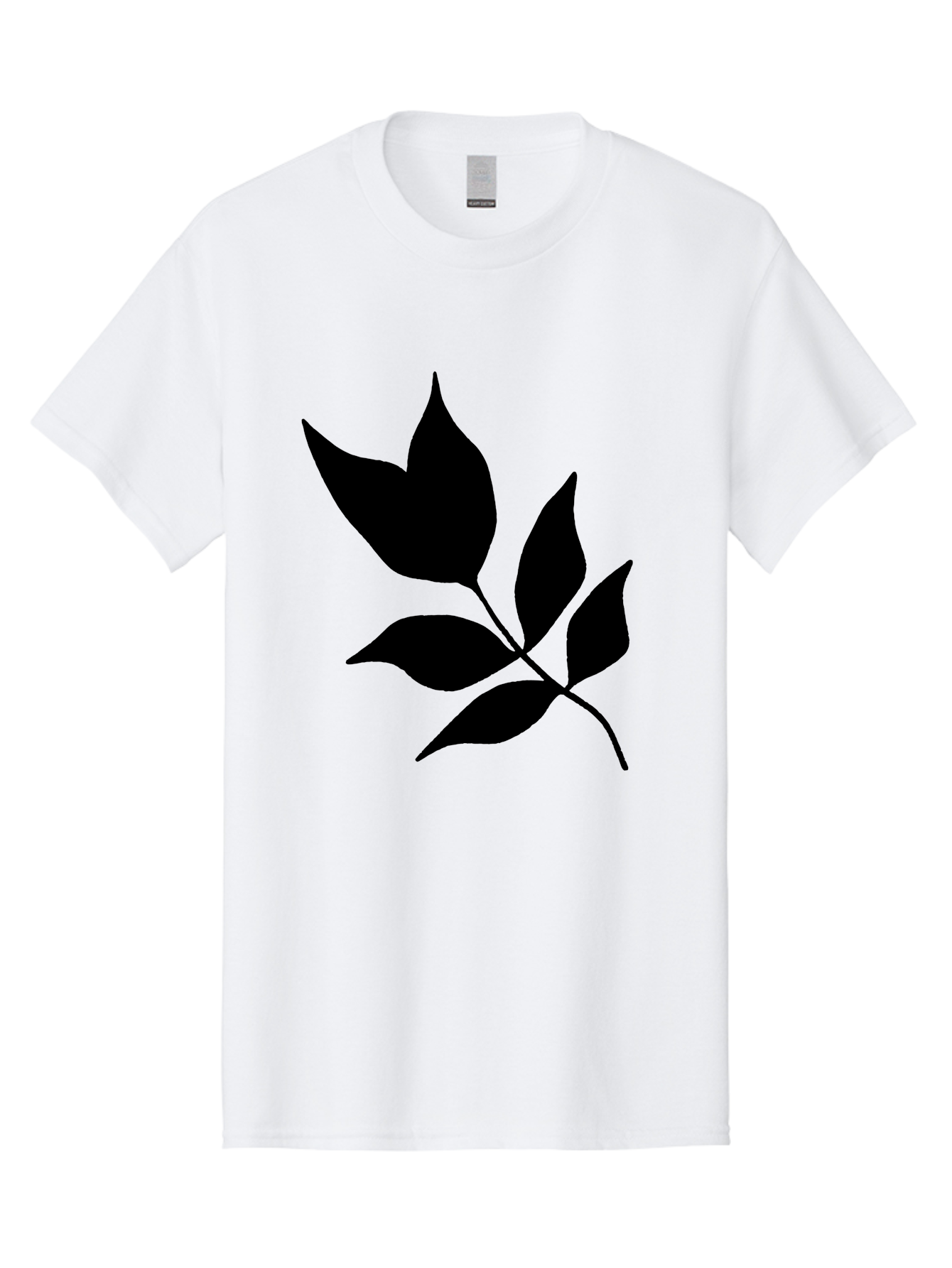 Black-Leaves-4 Men'S Graphic Tee, 100% Cotton, Comfortable Casual Summer Wear, Machine Washable, Black Leaves, Leaf Silhouette, Minimalist Design, Simple Graphics, Plant Illustration, Leaf Shape, Graphic Element -  Aaa383