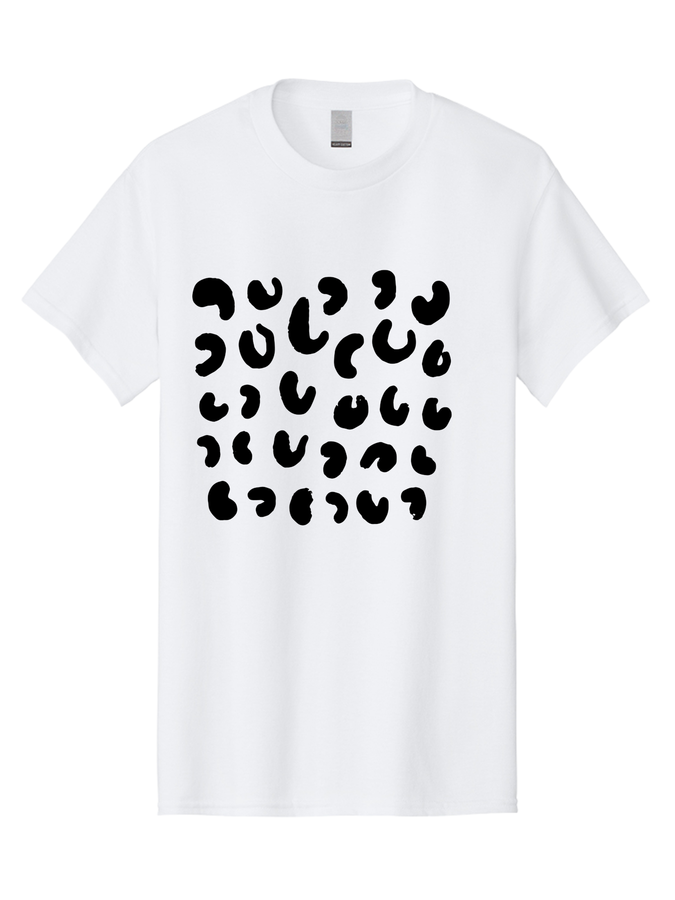 Black-Leopard-Spots Men'S Graphic Tee, 100% Cotton, Comfortable Casual Summer Wear, Machine Washable, Black Qr Code, Abstract Design, Modern Pattern, Digital Scan, Futuristic Artwork, Tech Graphic, Unique Code -  Aaa385