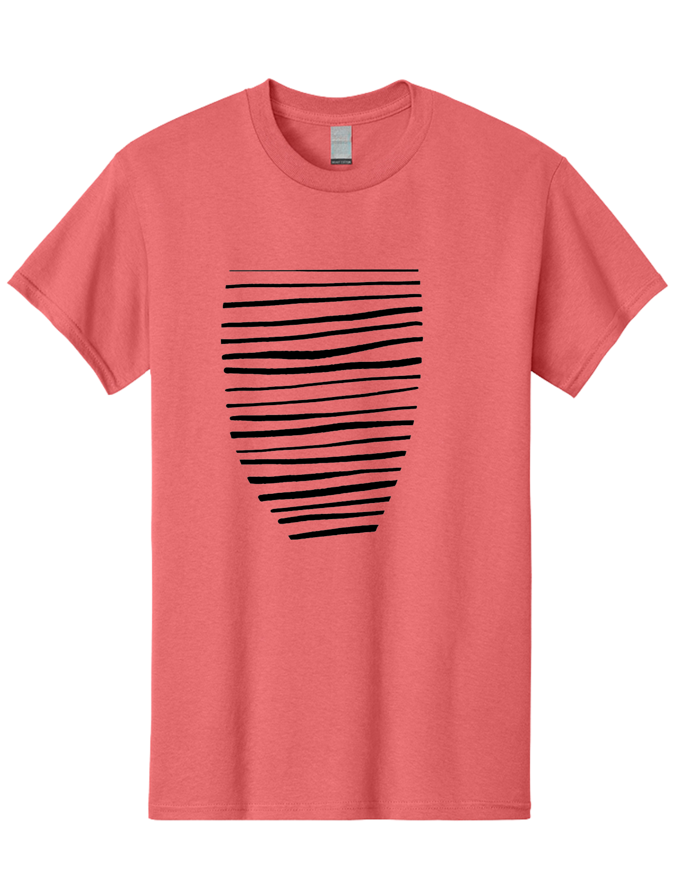 Black-Lines Men'S Graphic Tee, 100% Cotton, Comfortable Casual Summer Wear, Machine Washable, Black Lines, Modern Art, Abstract Design, Graphic Pattern, Digital Illustration, Minimalist Style, Simple Shapes, Contemporary Artwork -  Aaa386