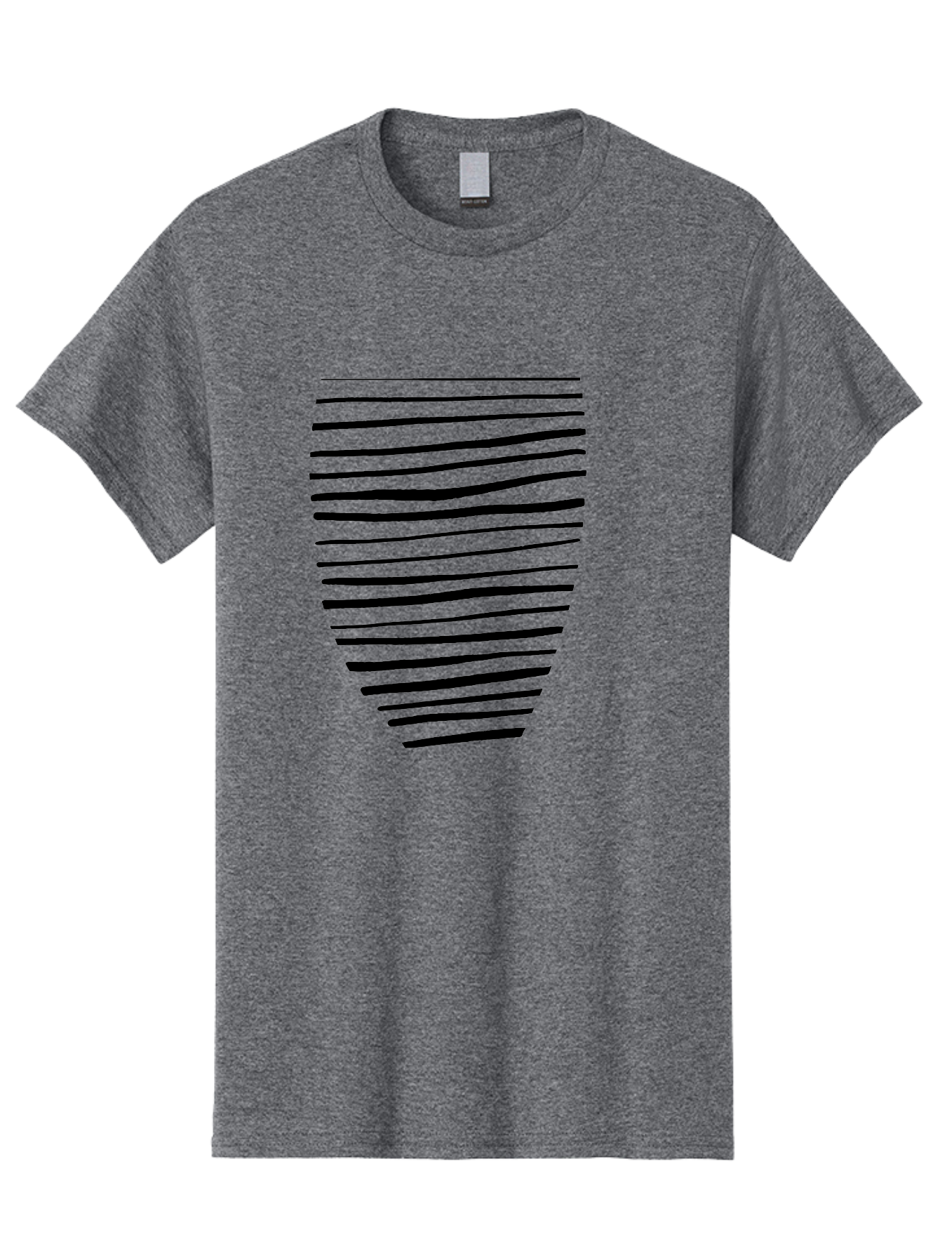 Black-Lines Men'S Graphic Tee, 100% Cotton, Comfortable Casual Summer Wear, Machine Washable, Black Lines, Modern Art, Abstract Design, Graphic Pattern, Digital Illustration, Minimalist Style, Simple Shapes, Contemporary Artwork -  Aaa386