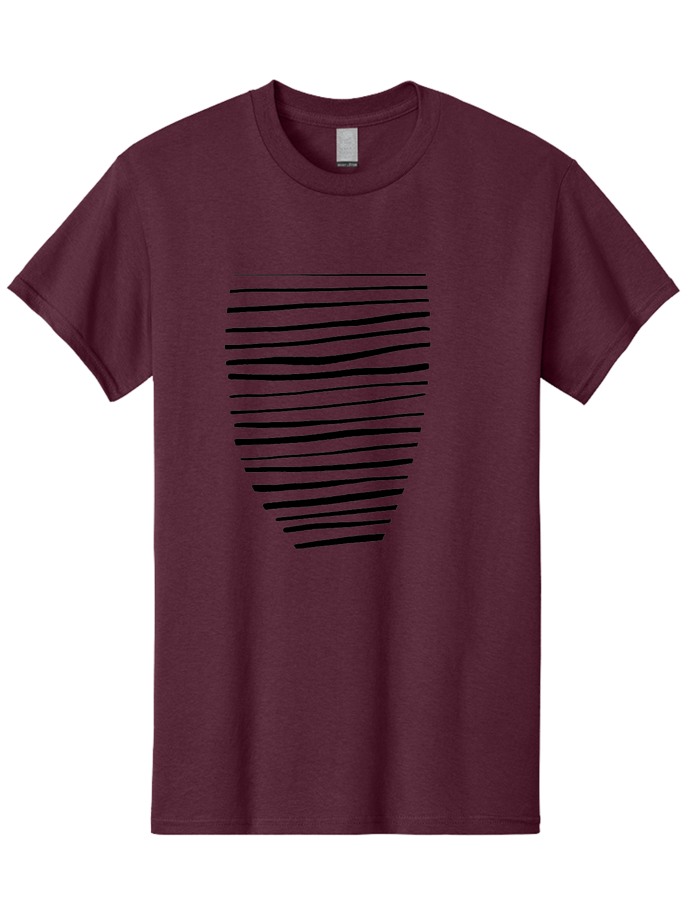 Black-Lines Men'S Graphic Tee, 100% Cotton, Comfortable Casual Summer Wear, Machine Washable, Black Lines, Modern Art, Abstract Design, Graphic Pattern, Digital Illustration, Minimalist Style, Simple Shapes, Contemporary Artwork -  Aaa386