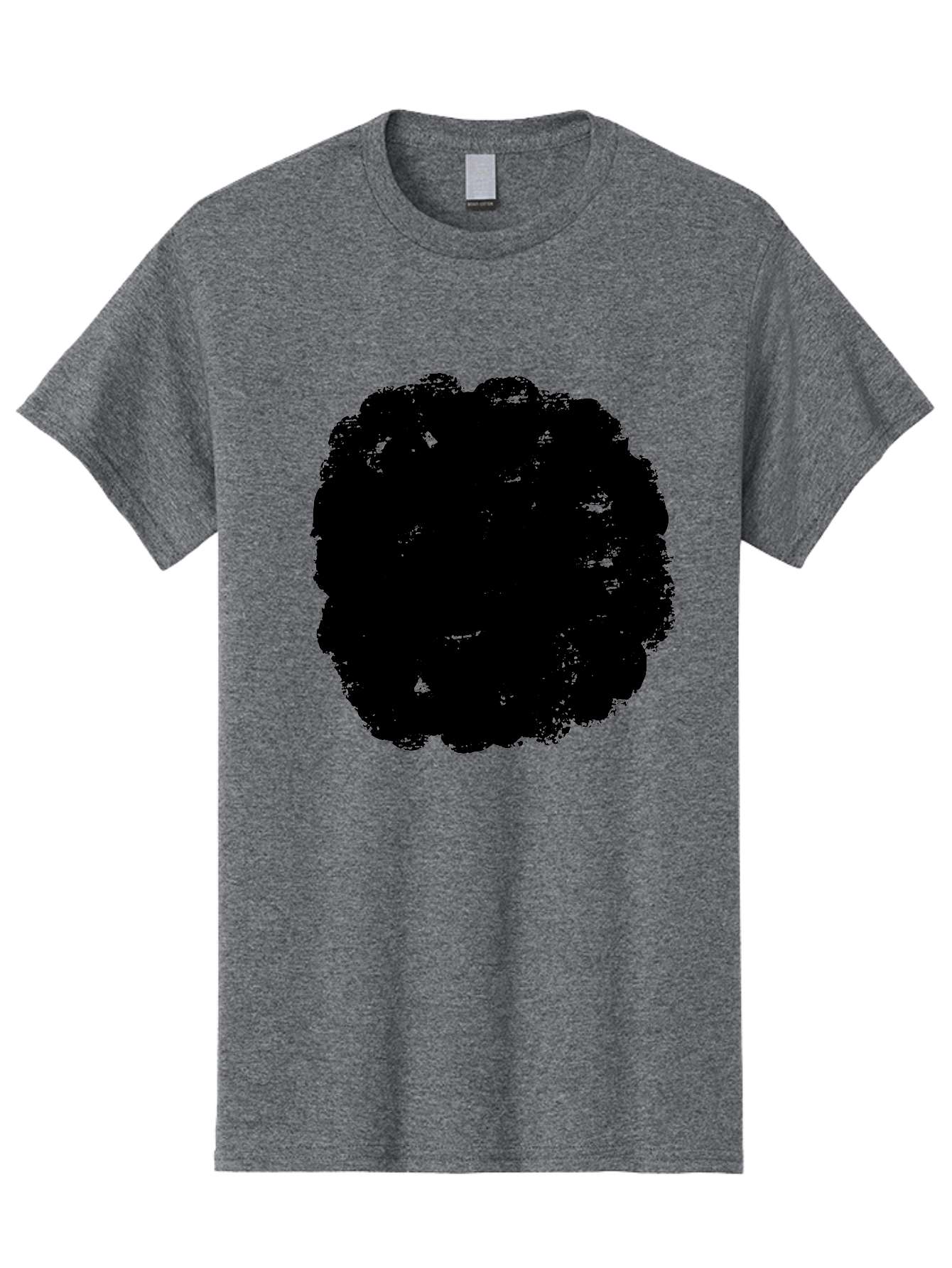 Black-Paint-Splash Men'S Graphic Tee, 100% Cotton, Comfortable Casual Summer Wear, Machine Washable, Abstract Art, Black Shape, Green Background, Digital Illustration, Modern Design, Artistic Expression, Creative Graphics -  Aaa388