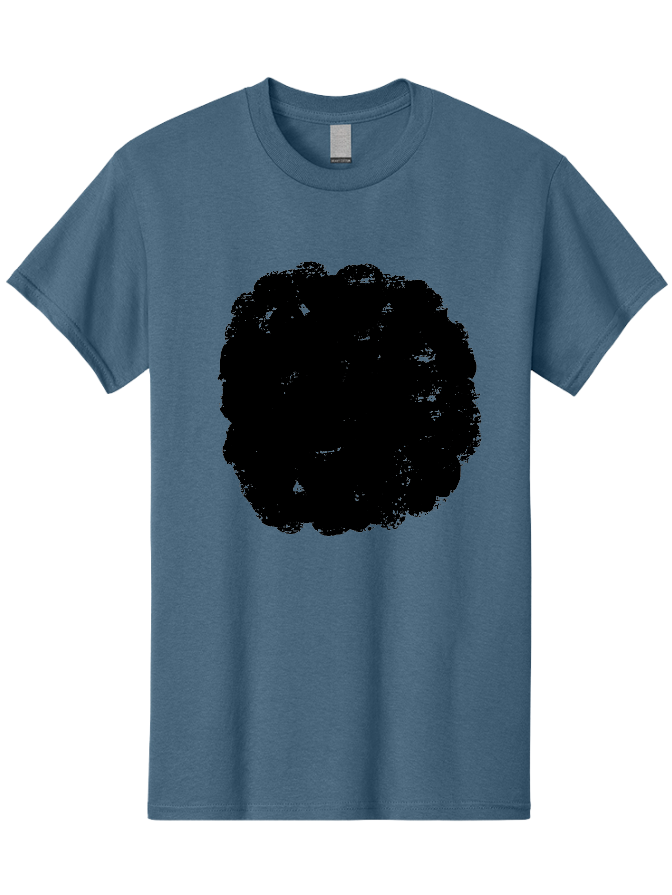 Black-Paint-Splash Men'S Graphic Tee, 100% Cotton, Comfortable Casual Summer Wear, Machine Washable, Abstract Art, Black Shape, Green Background, Digital Illustration, Modern Design, Artistic Expression, Creative Graphics -  Aaa388