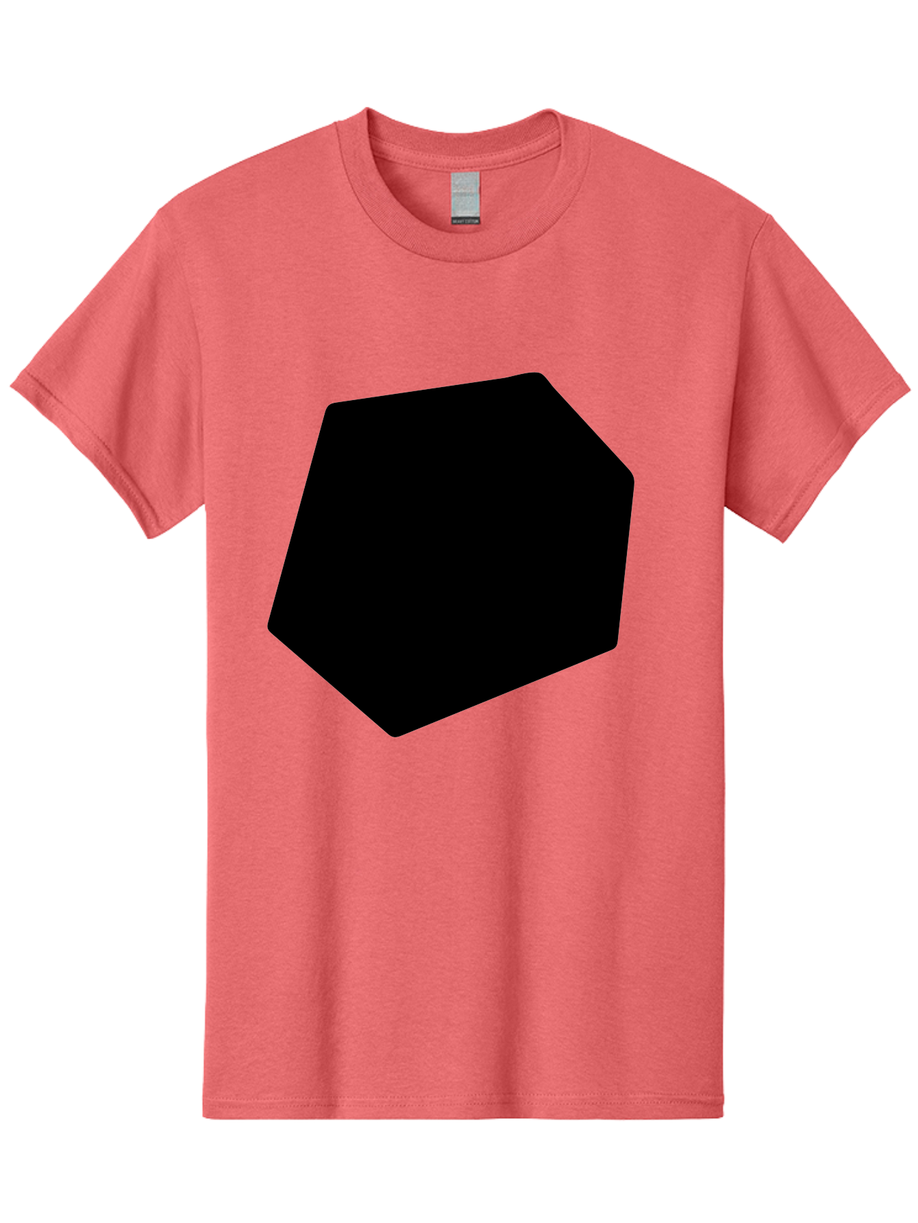 Black-Pentagon Men'S Graphic Tee, 100% Cotton, Comfortable Casual Summer Wear, Machine Washable, Black Heptagon, Geometric Shape, Abstract Design, Minimalist Art, Seven-Sided Polygon, Bold Graphics, Modern Simplicity -  Aaa389