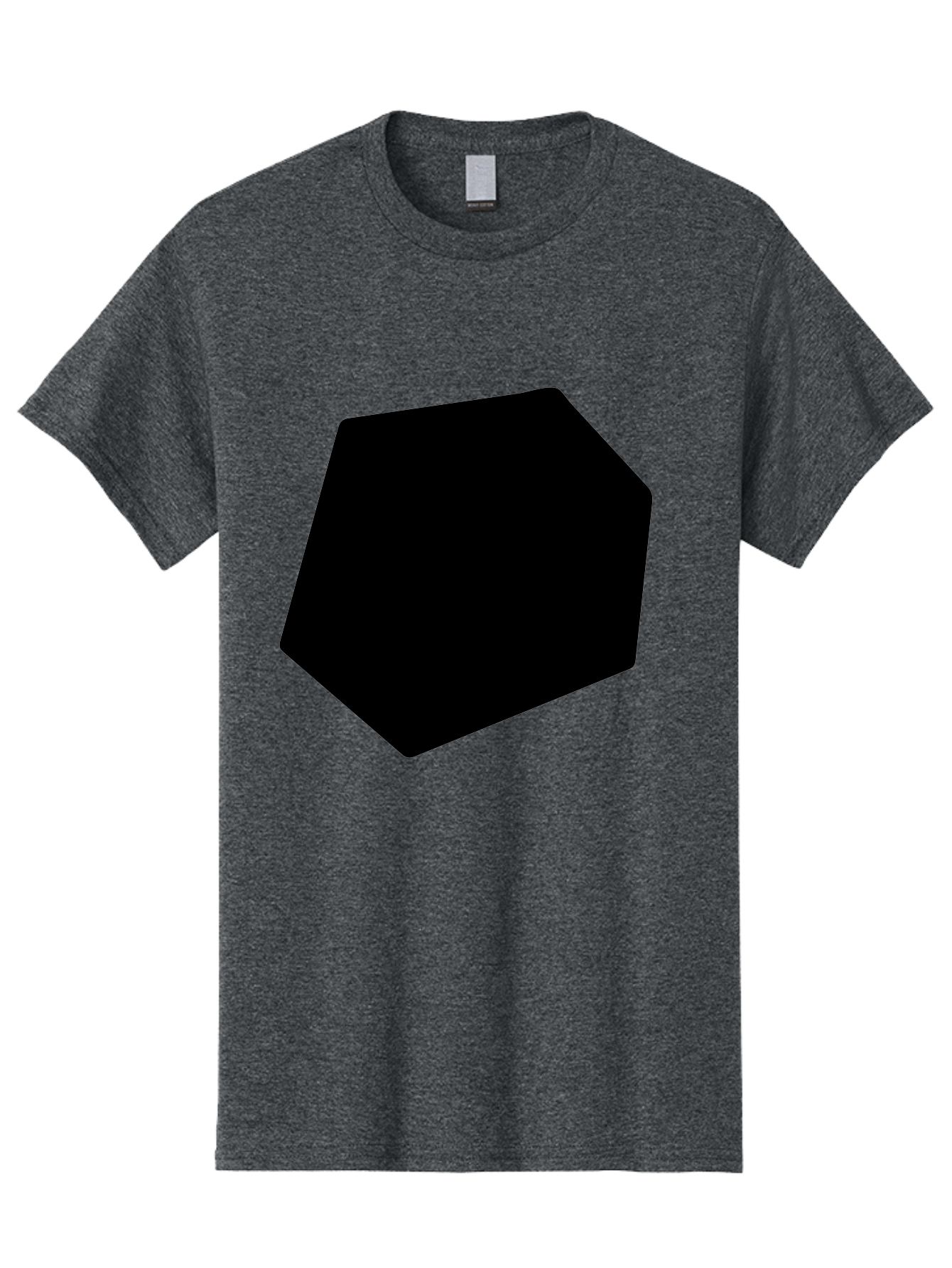 Black-Pentagon Men'S Graphic Tee, 100% Cotton, Comfortable Casual Summer Wear, Machine Washable, Black Heptagon, Geometric Shape, Abstract Design, Minimalist Art, Seven-Sided Polygon, Bold Graphics, Modern Simplicity -  Aaa389