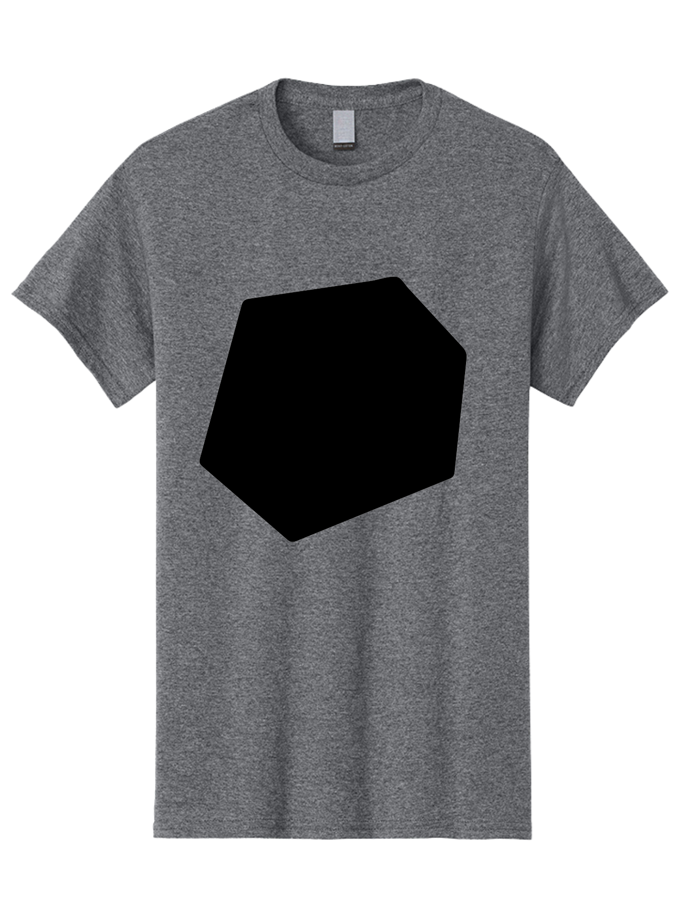 Black-Pentagon Men'S Graphic Tee, 100% Cotton, Comfortable Casual Summer Wear, Machine Washable, Black Heptagon, Geometric Shape, Abstract Design, Minimalist Art, Seven-Sided Polygon, Bold Graphics, Modern Simplicity -  Aaa389