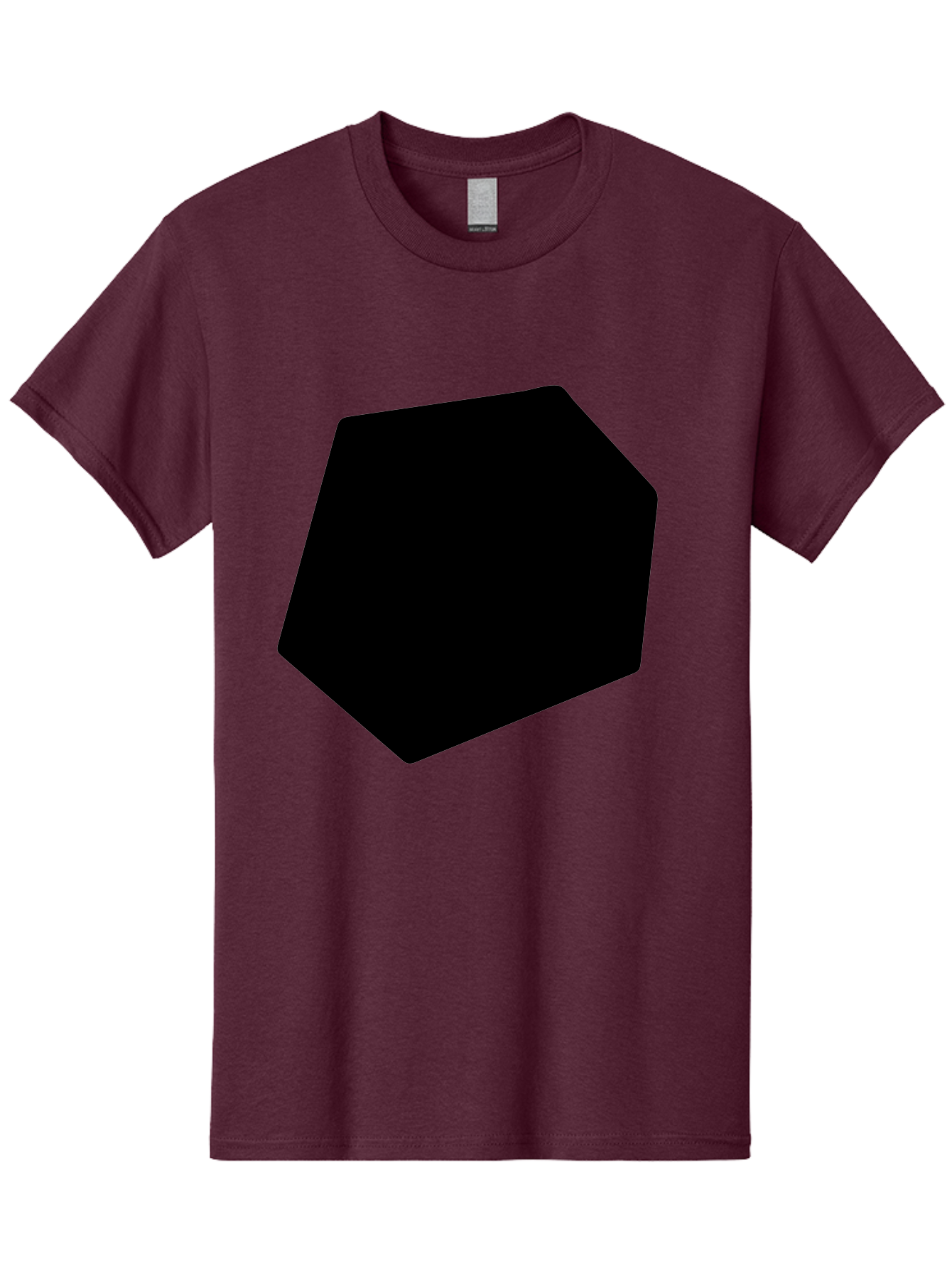 Black-Pentagon Men'S Graphic Tee, 100% Cotton, Comfortable Casual Summer Wear, Machine Washable, Black Heptagon, Geometric Shape, Abstract Design, Minimalist Art, Seven-Sided Polygon, Bold Graphics, Modern Simplicity -  Aaa389