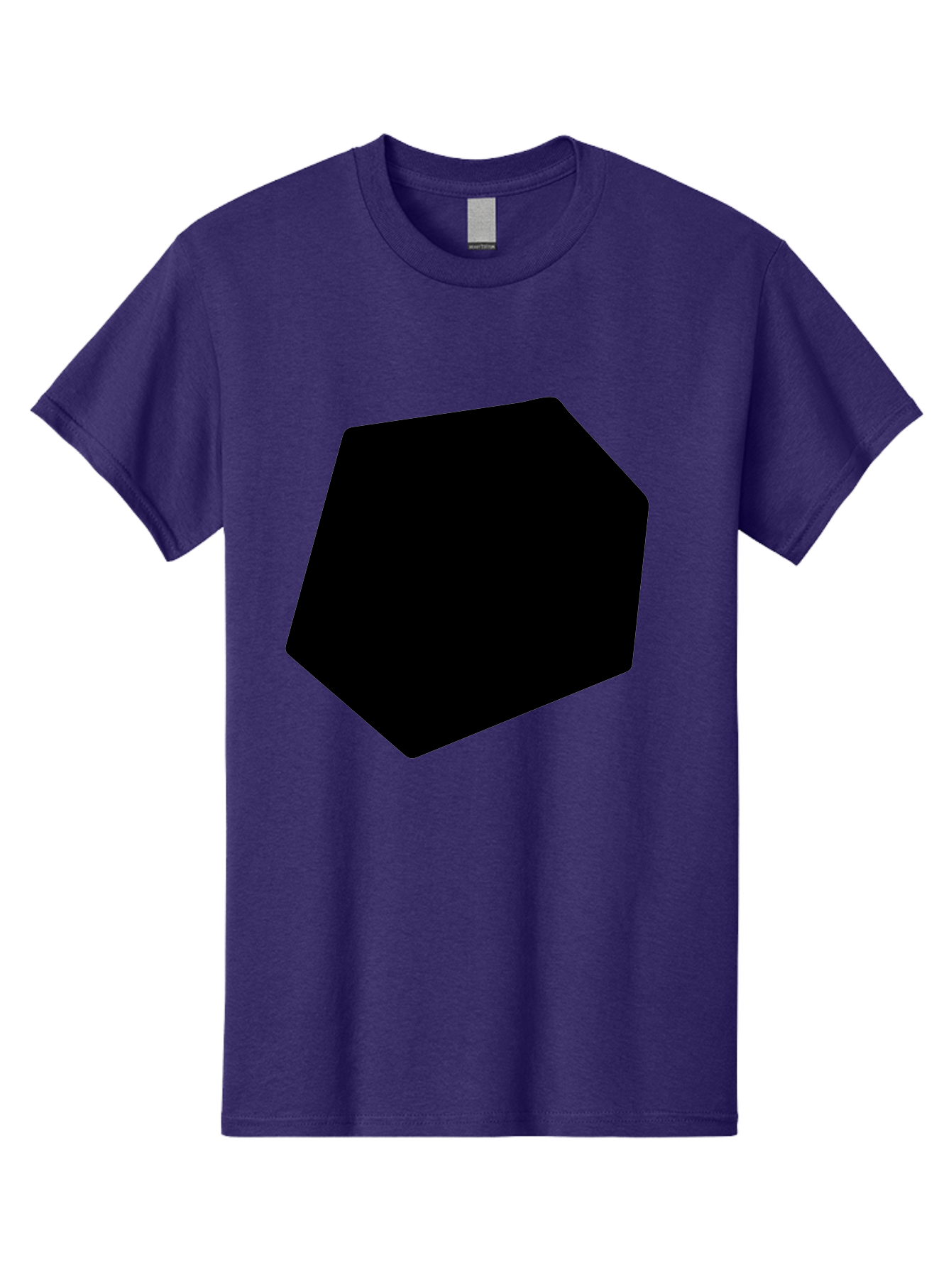 Black-Pentagon Men'S Graphic Tee, 100% Cotton, Comfortable Casual Summer Wear, Machine Washable, Black Heptagon, Geometric Shape, Abstract Design, Minimalist Art, Seven-Sided Polygon, Bold Graphics, Modern Simplicity -  Aaa389