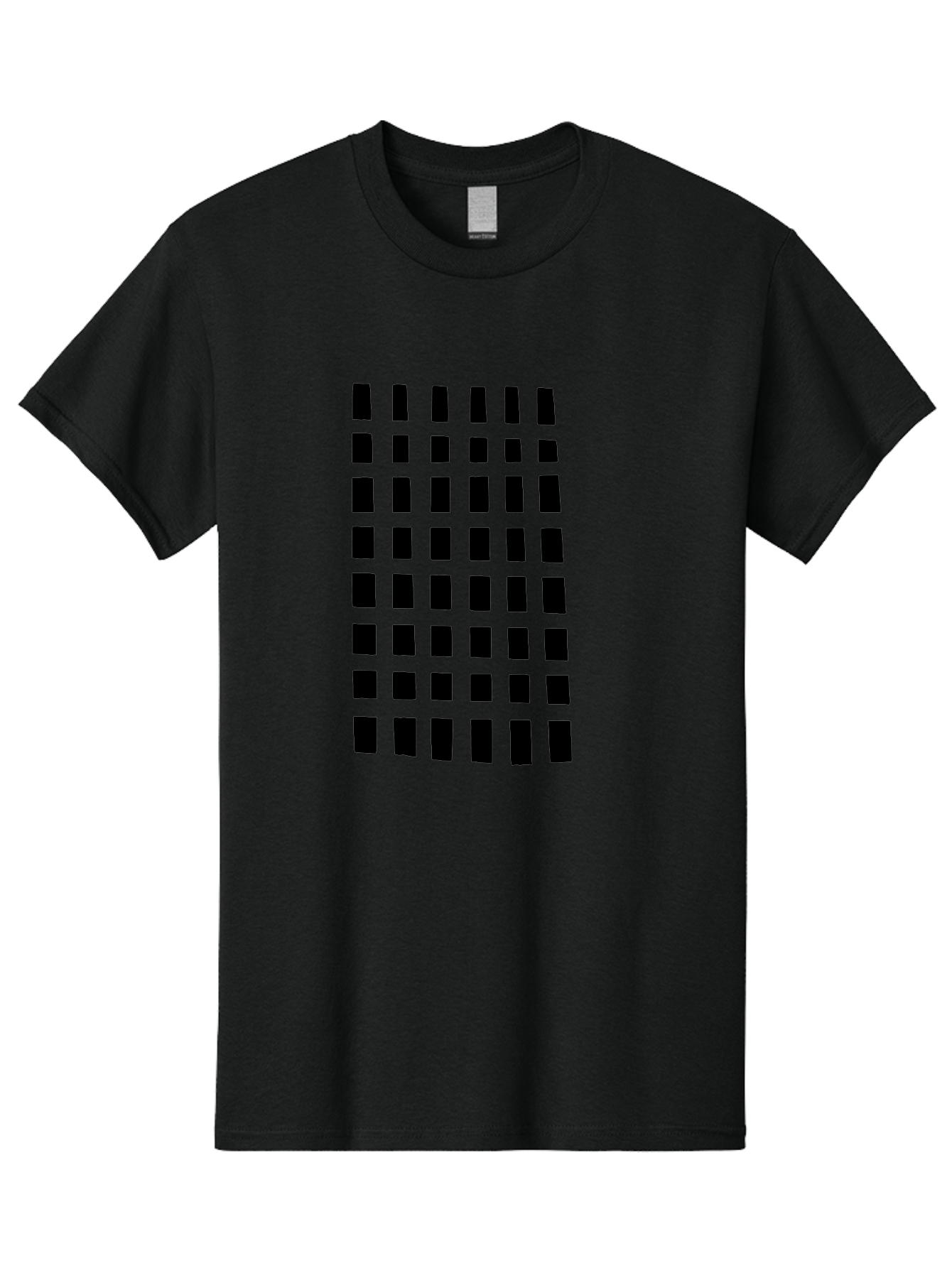 Black-Rectangles Men'S Graphic Tee, 100% Cotton, Comfortable Casual Summer Wear, Machine Washable, Grid Of Black Rectangles, Geometric Pattern, Bold Design, Simple Shapes, Modern Art, Graphic Design Elements -  Aaa390