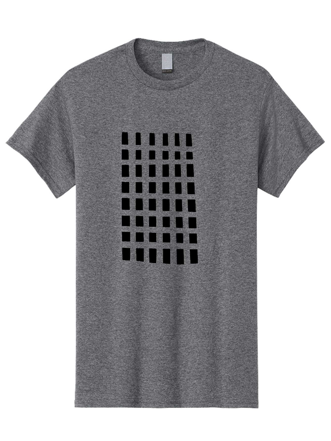 Black-Rectangles Men'S Graphic Tee, 100% Cotton, Comfortable Casual Summer Wear, Machine Washable, Grid Of Black Rectangles, Geometric Pattern, Bold Design, Simple Shapes, Modern Art, Graphic Design Elements -  Aaa390