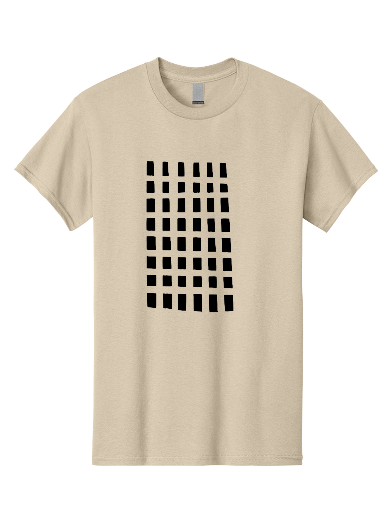 Black-Rectangles Men'S Graphic Tee, 100% Cotton, Comfortable Casual Summer Wear, Machine Washable, Grid Of Black Rectangles, Geometric Pattern, Bold Design, Simple Shapes, Modern Art, Graphic Design Elements -  Aaa390