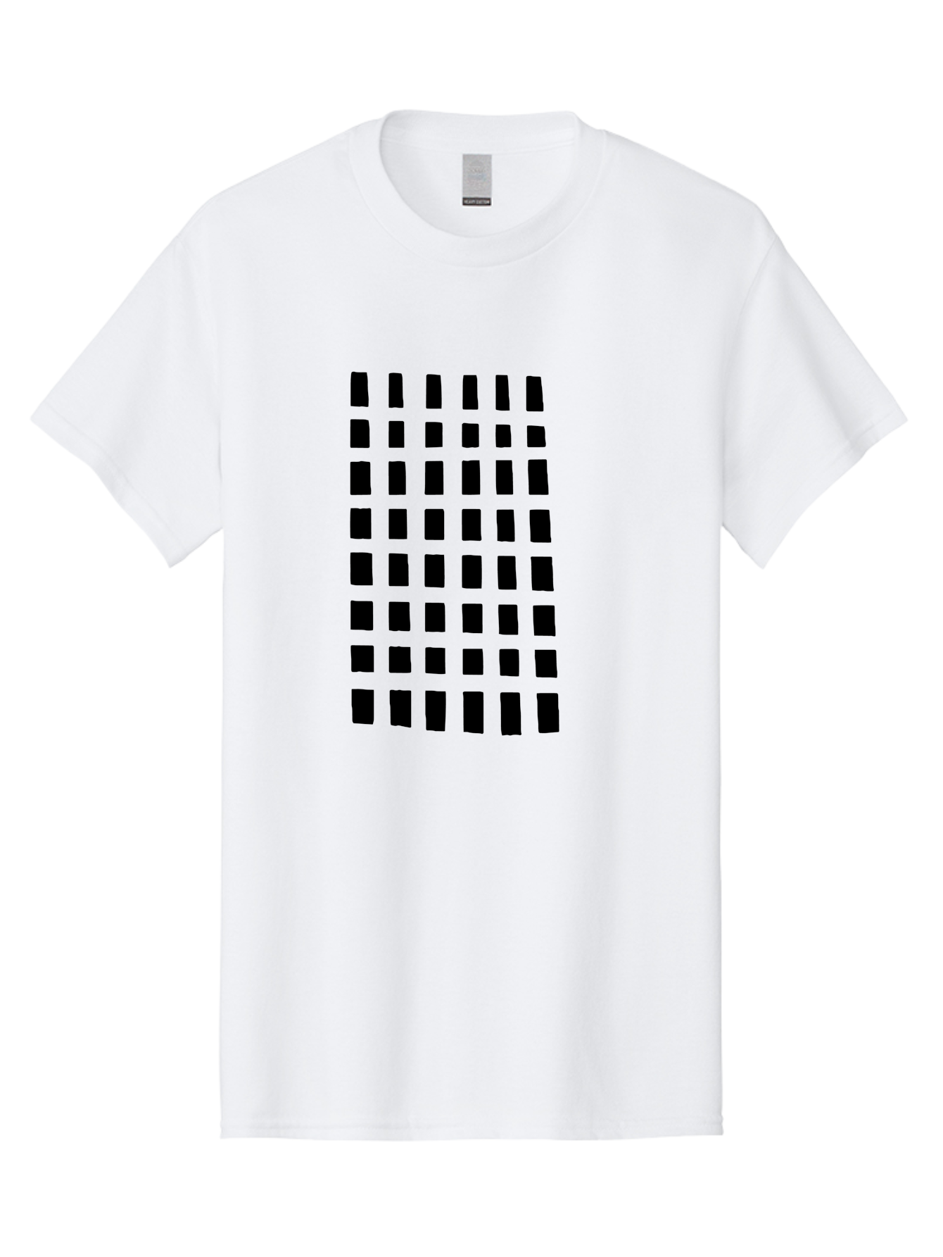 Black-Rectangles Men'S Graphic Tee, 100% Cotton, Comfortable Casual Summer Wear, Machine Washable, Grid Of Black Rectangles, Geometric Pattern, Bold Design, Simple Shapes, Modern Art, Graphic Design Elements -  Aaa390