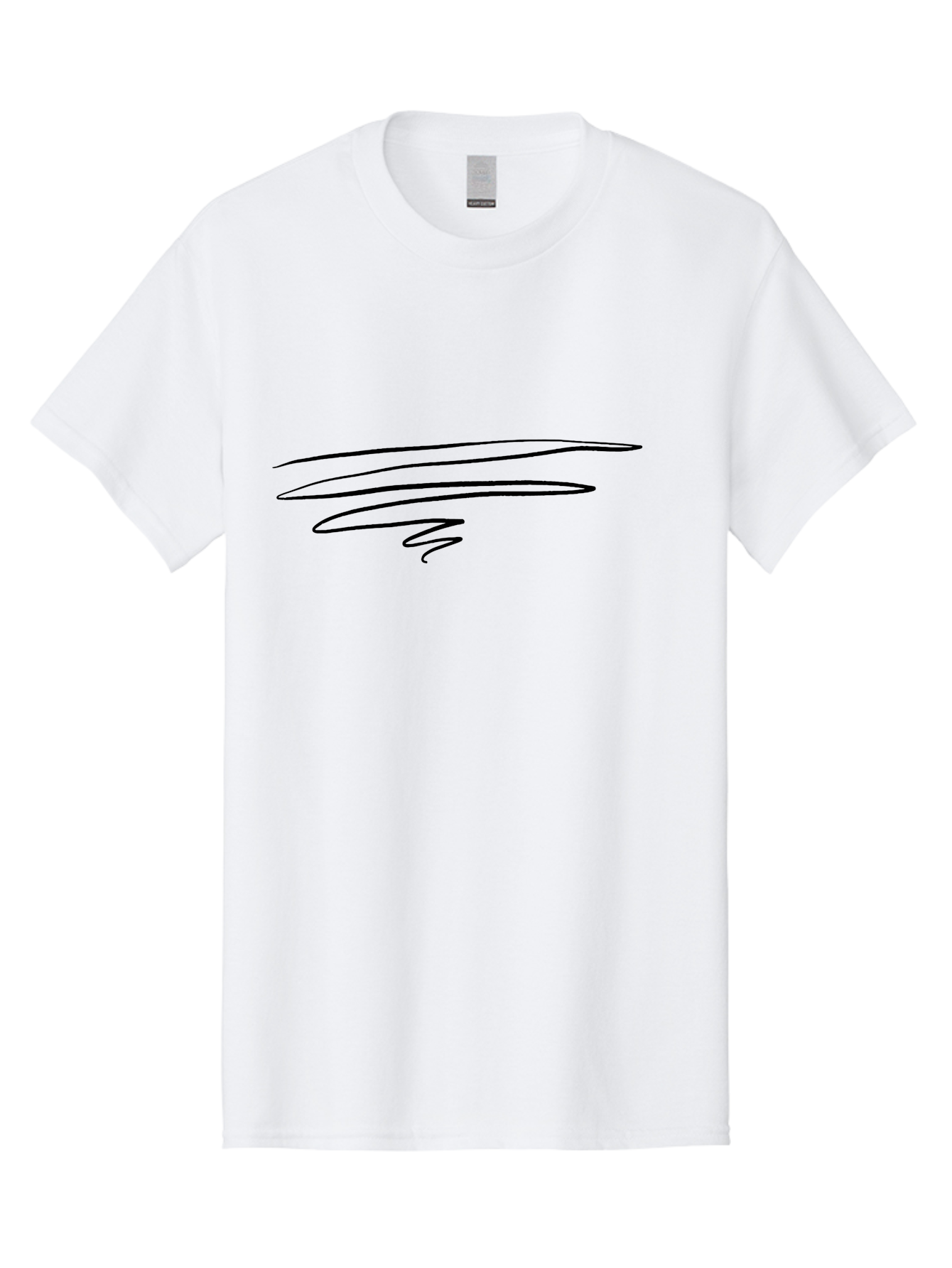 Black-Scribble Men'S Graphic Tee, 100% Cotton, Comfortable Casual Summer Wear, Machine Washable, Black Scribble, Abstract Art, Hand Drawn Design, Dynamic Lines, Modern Graphic, Artistic Expression, Simple Yet Bold -  Aaa391
