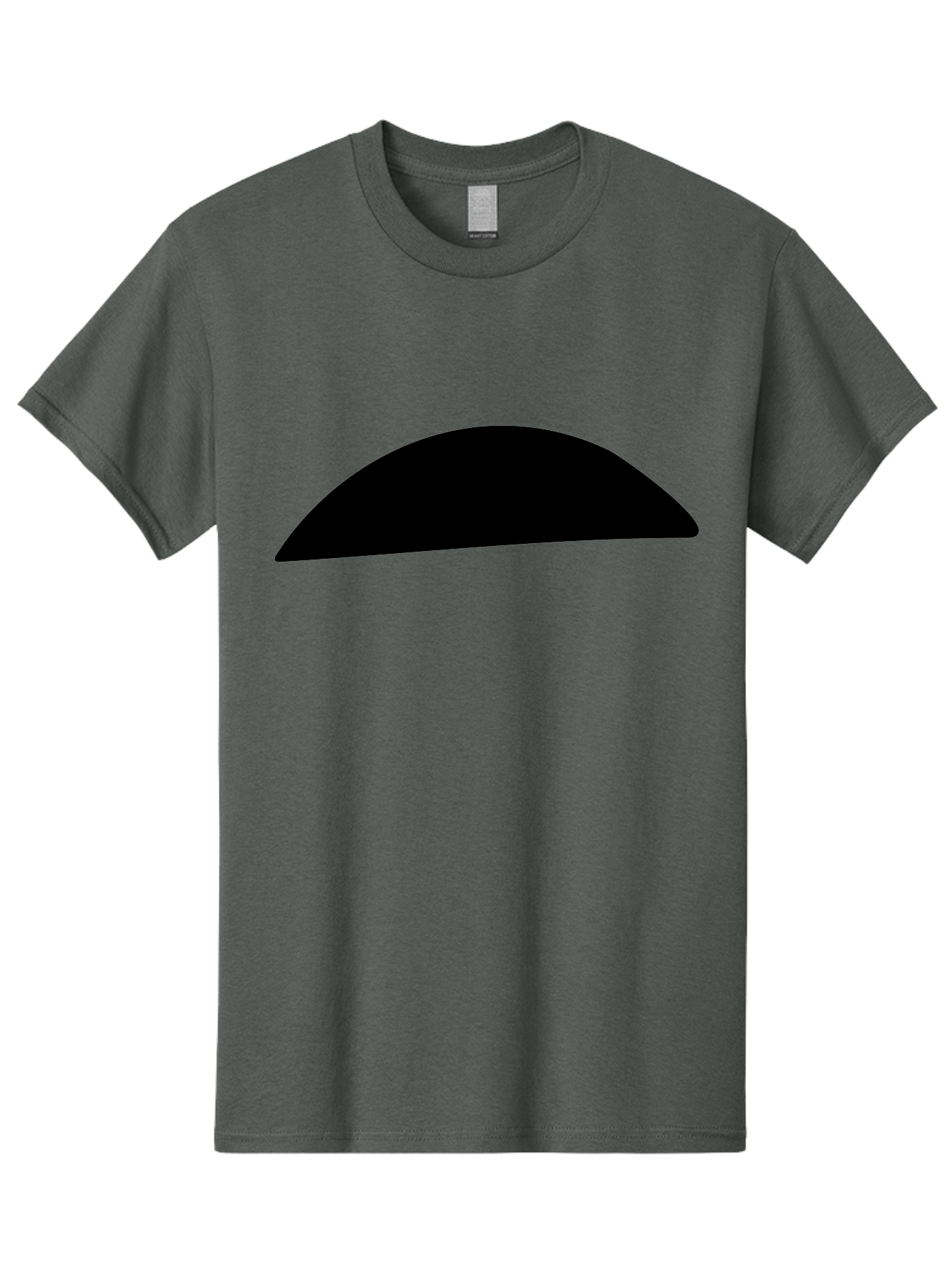 Black-Semicircle Men'S Graphic Tee, 100% Cotton, Comfortable Casual Summer Wear, Machine Washable, Black Semicircle Shape, Minimalist Design, Simple Graphic, Abstract Shape, Modern Art, Geometric Figure -  Aaa392