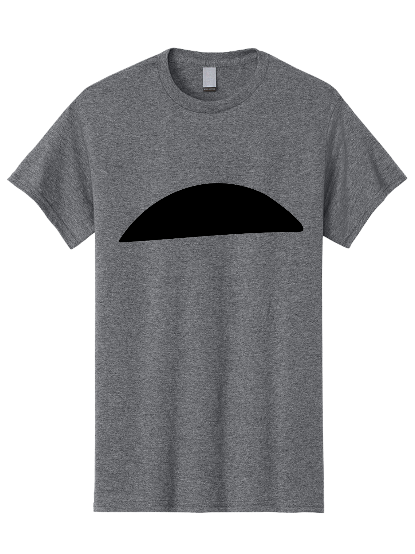 Black-Semicircle Men'S Graphic Tee, 100% Cotton, Comfortable Casual Summer Wear, Machine Washable, Black Semicircle Shape, Minimalist Design, Simple Graphic, Abstract Shape, Modern Art, Geometric Figure -  Aaa392