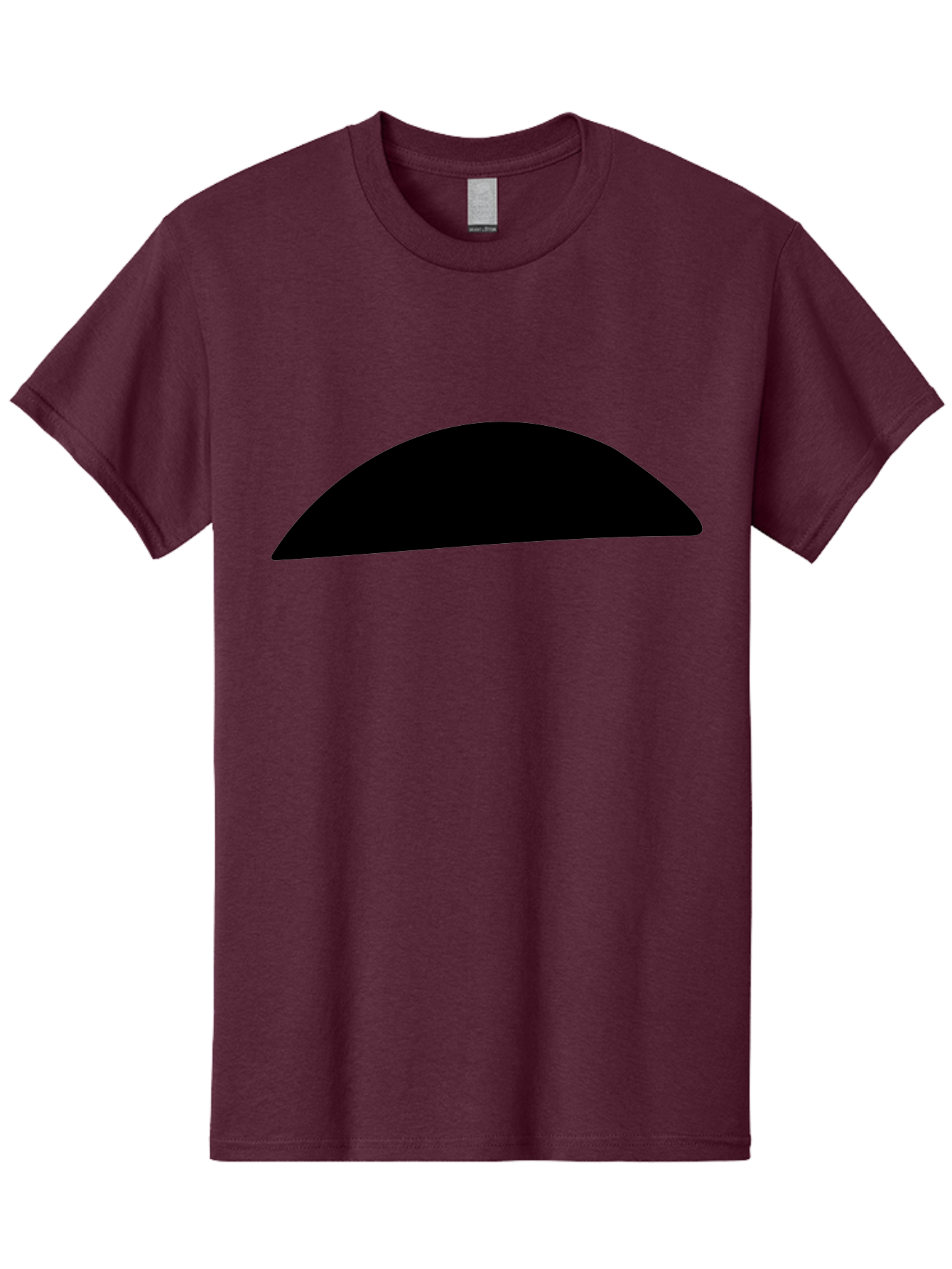 Black-Semicircle Men'S Graphic Tee, 100% Cotton, Comfortable Casual Summer Wear, Machine Washable, Black Semicircle Shape, Minimalist Design, Simple Graphic, Abstract Shape, Modern Art, Geometric Figure -  Aaa392