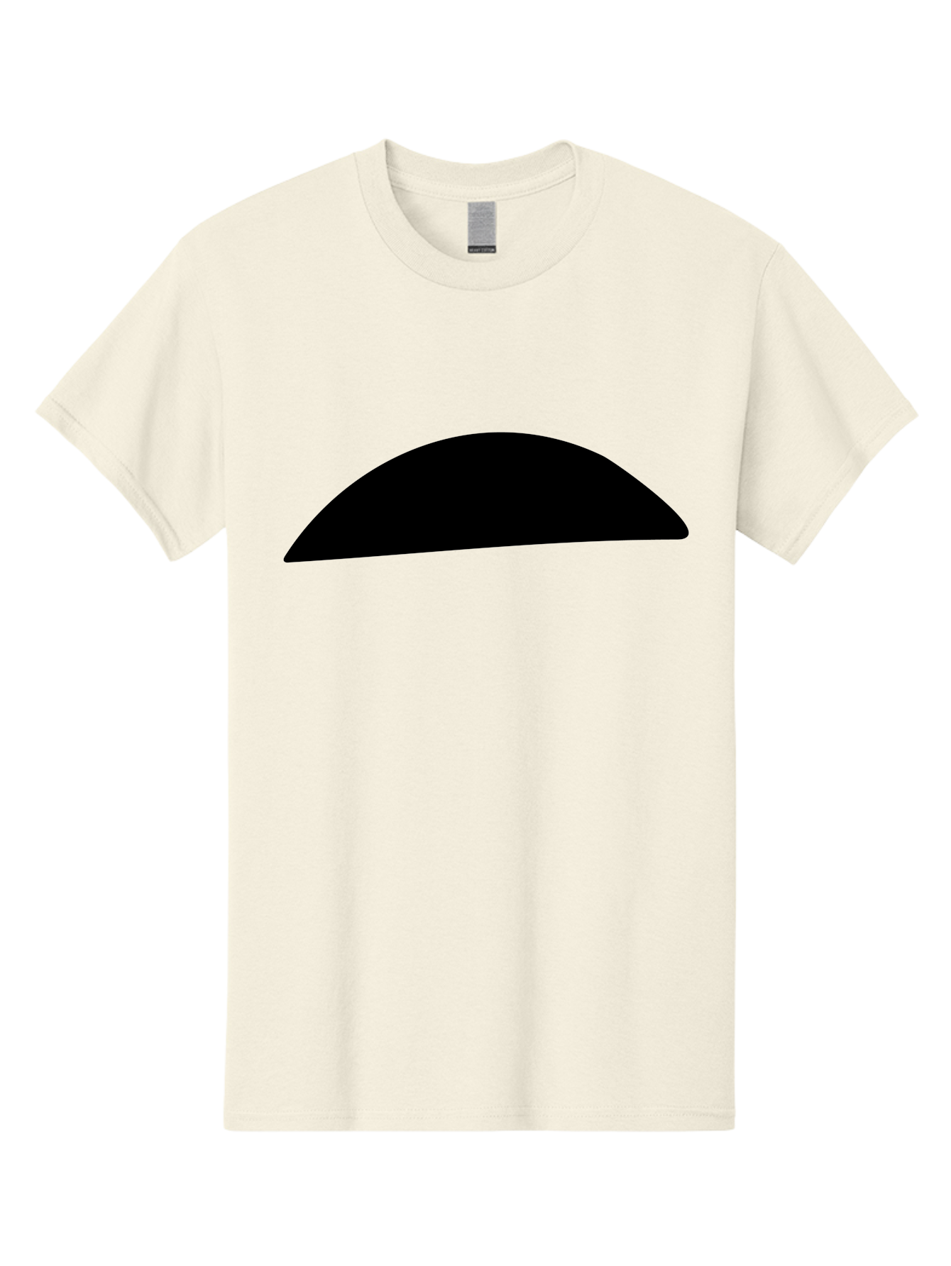 Black-Semicircle Men'S Graphic Tee, 100% Cotton, Comfortable Casual Summer Wear, Machine Washable, Black Semicircle Shape, Minimalist Design, Simple Graphic, Abstract Shape, Modern Art, Geometric Figure -  Aaa392