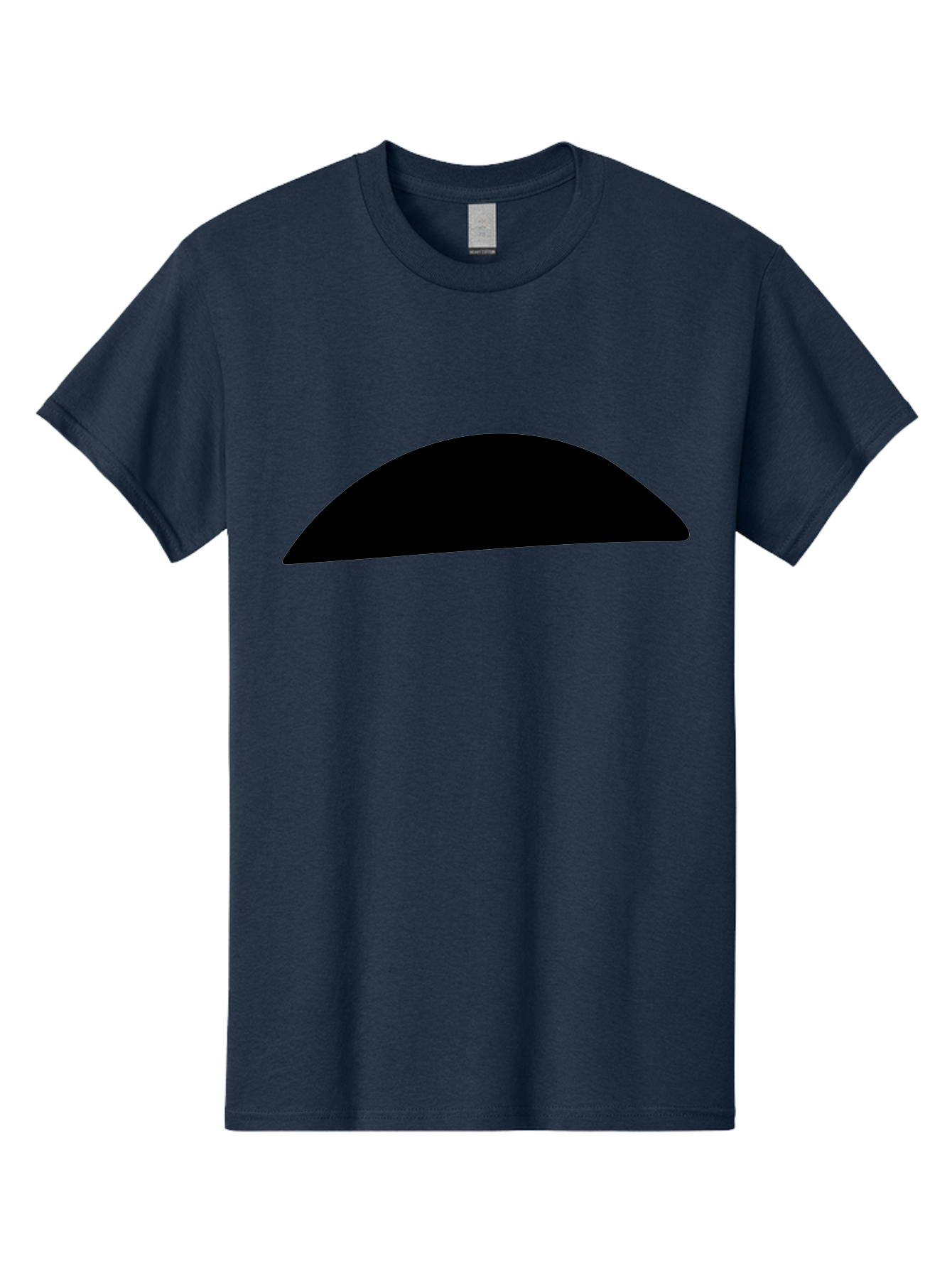 Black-Semicircle Men'S Graphic Tee, 100% Cotton, Comfortable Casual Summer Wear, Machine Washable, Black Semicircle Shape, Minimalist Design, Simple Graphic, Abstract Shape, Modern Art, Geometric Figure -  Aaa392