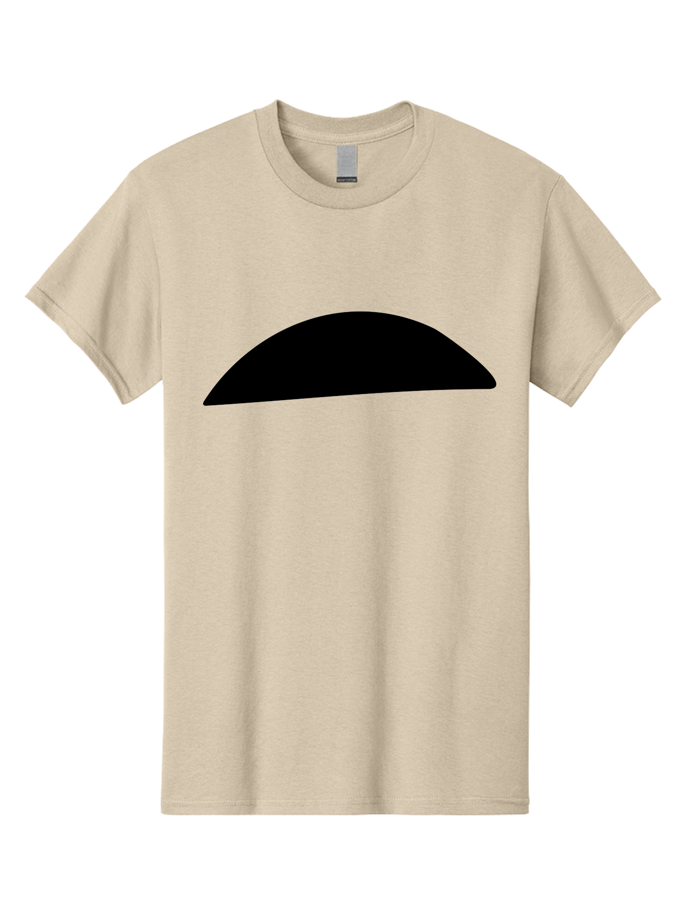 Black-Semicircle Men'S Graphic Tee, 100% Cotton, Comfortable Casual Summer Wear, Machine Washable, Black Semicircle Shape, Minimalist Design, Simple Graphic, Abstract Shape, Modern Art, Geometric Figure -  Aaa392