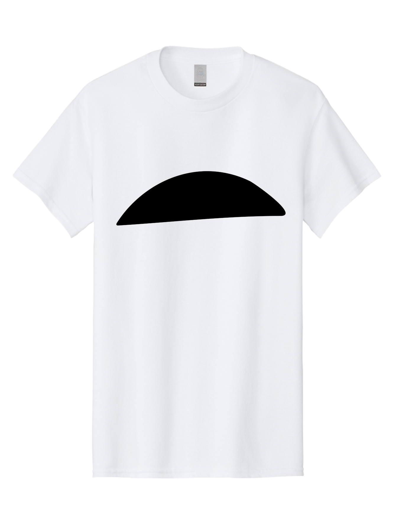 Black-Semicircle Men'S Graphic Tee, 100% Cotton, Comfortable Casual Summer Wear, Machine Washable, Black Semicircle Shape, Minimalist Design, Simple Graphic, Abstract Shape, Modern Art, Geometric Figure -  Aaa392