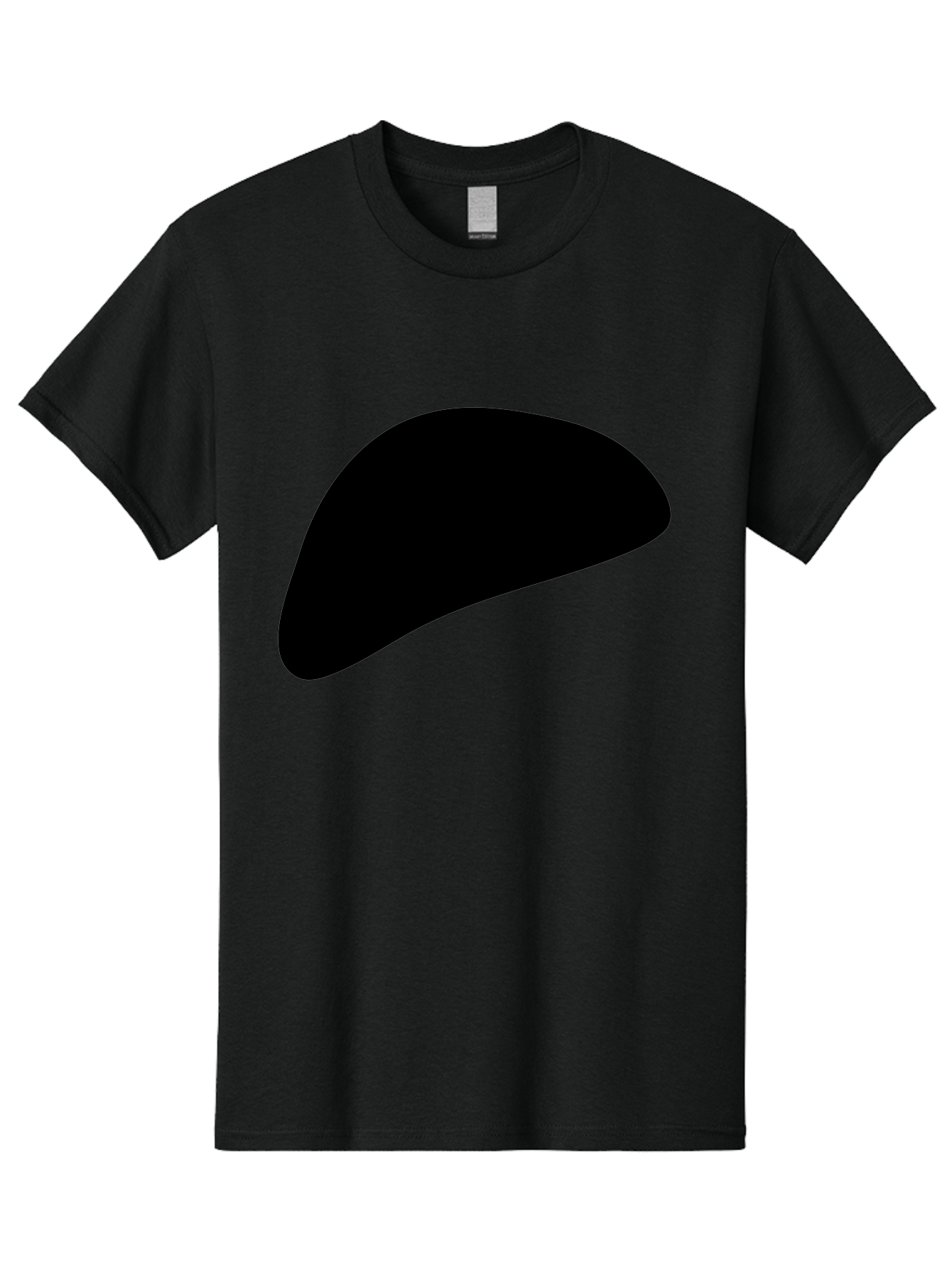 Black-Shape Men'S Graphic Tee, 100% Cotton, Comfortable Casual Summer Wear, Machine Washable, Abstract Black Shape, Minimalist Design, Simple Graphics, Modern Art, Sleek Silhouette, Abstract Shapes -  Aaa393