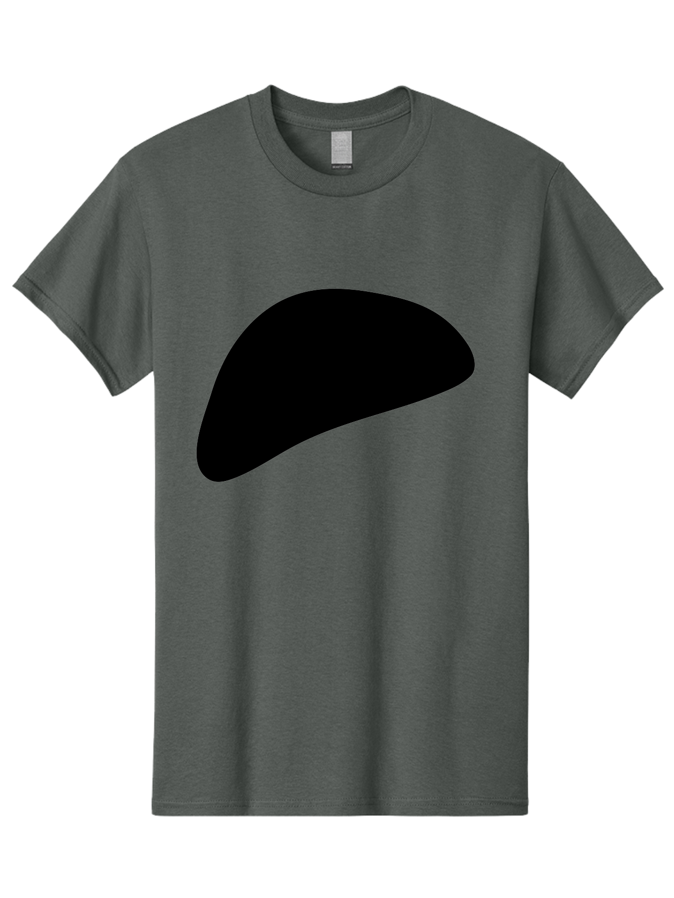 Black-Shape Men'S Graphic Tee, 100% Cotton, Comfortable Casual Summer Wear, Machine Washable, Abstract Black Shape, Minimalist Design, Simple Graphics, Modern Art, Sleek Silhouette, Abstract Shapes -  Aaa393