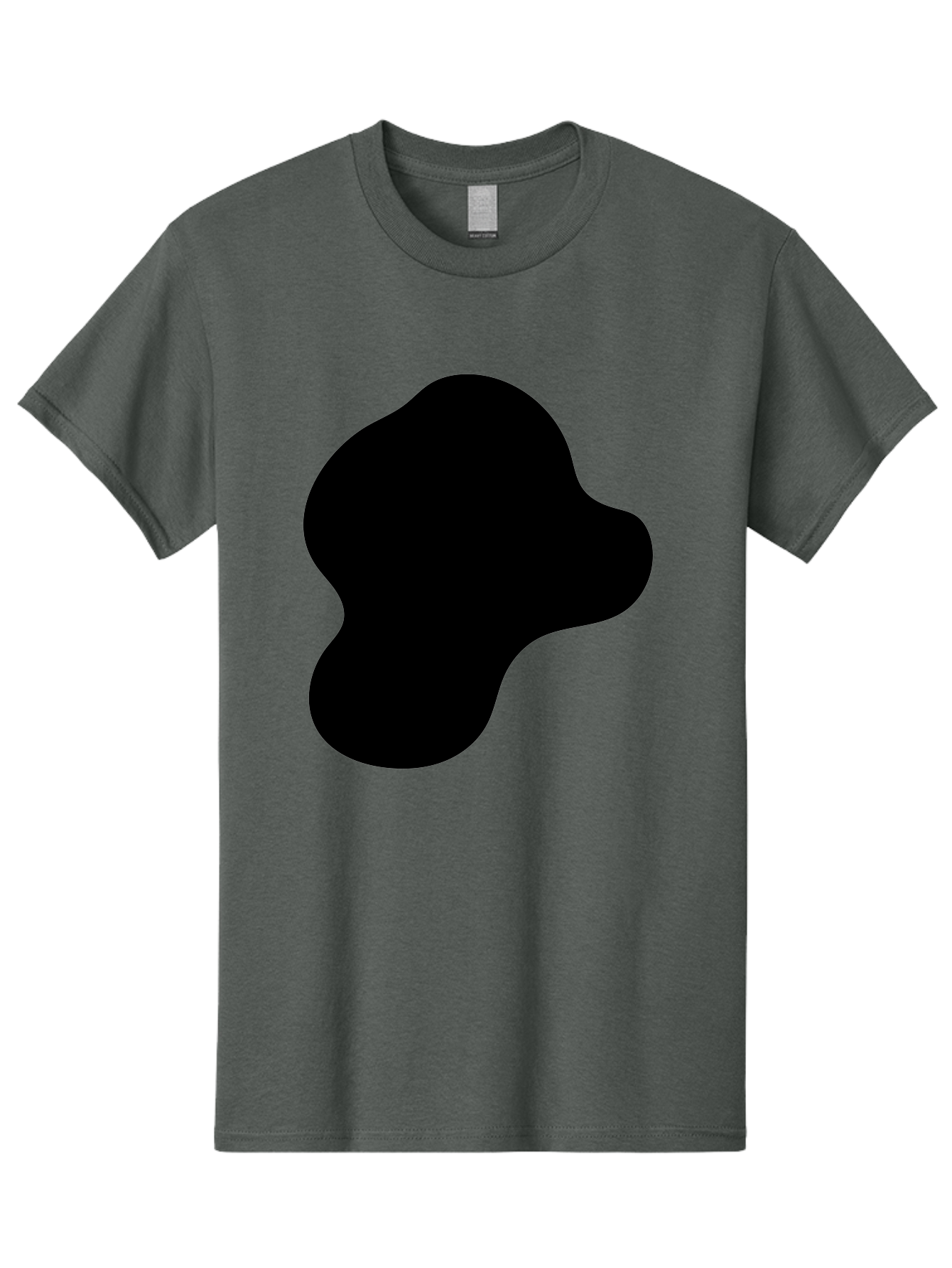 Black-Silhouette Men'S Graphic Tee, 100% Cotton, Comfortable Casual Summer Wear, Machine Washable, Black Blob Shape, Abstract Design, Minimalist Art, Modern Graphic, Simple Silhouette, Abstract Form -  Aaa395