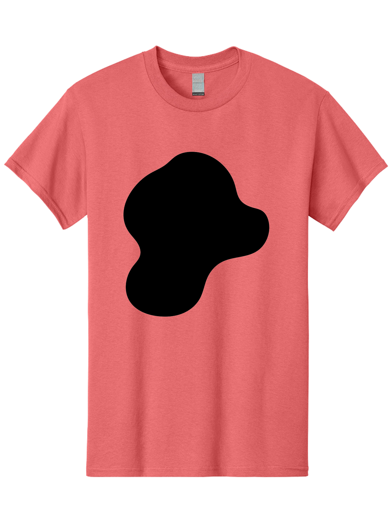 Black-Silhouette Men'S Graphic Tee, 100% Cotton, Comfortable Casual Summer Wear, Machine Washable, Black Blob Shape, Abstract Design, Minimalist Art, Modern Graphic, Simple Silhouette, Abstract Form -  Aaa395