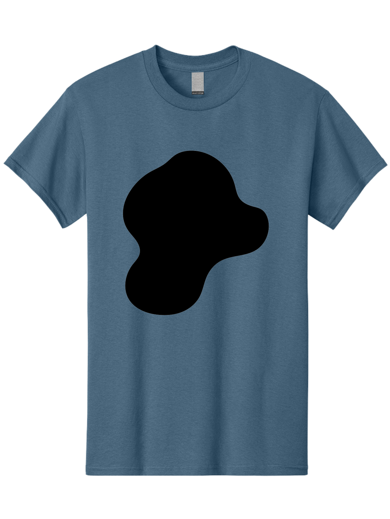 Black-Silhouette Men'S Graphic Tee, 100% Cotton, Comfortable Casual Summer Wear, Machine Washable, Black Blob Shape, Abstract Design, Minimalist Art, Modern Graphic, Simple Silhouette, Abstract Form -  Aaa395