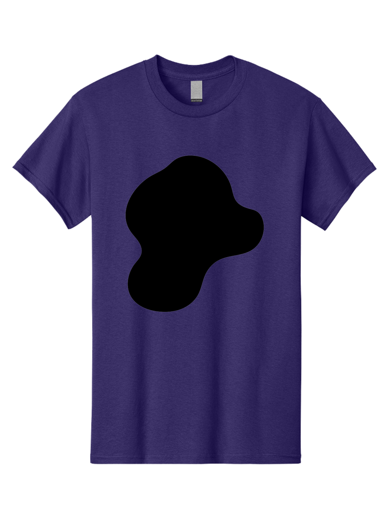 Black-Silhouette Men'S Graphic Tee, 100% Cotton, Comfortable Casual Summer Wear, Machine Washable, Black Blob Shape, Abstract Design, Minimalist Art, Modern Graphic, Simple Silhouette, Abstract Form -  Aaa395