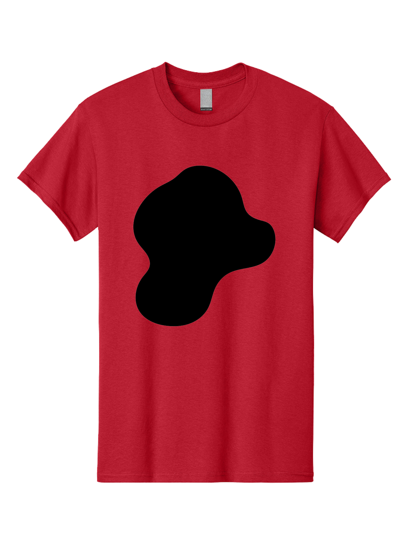 Black-Silhouette Men'S Graphic Tee, 100% Cotton, Comfortable Casual Summer Wear, Machine Washable, Black Blob Shape, Abstract Design, Minimalist Art, Modern Graphic, Simple Silhouette, Abstract Form -  Aaa395