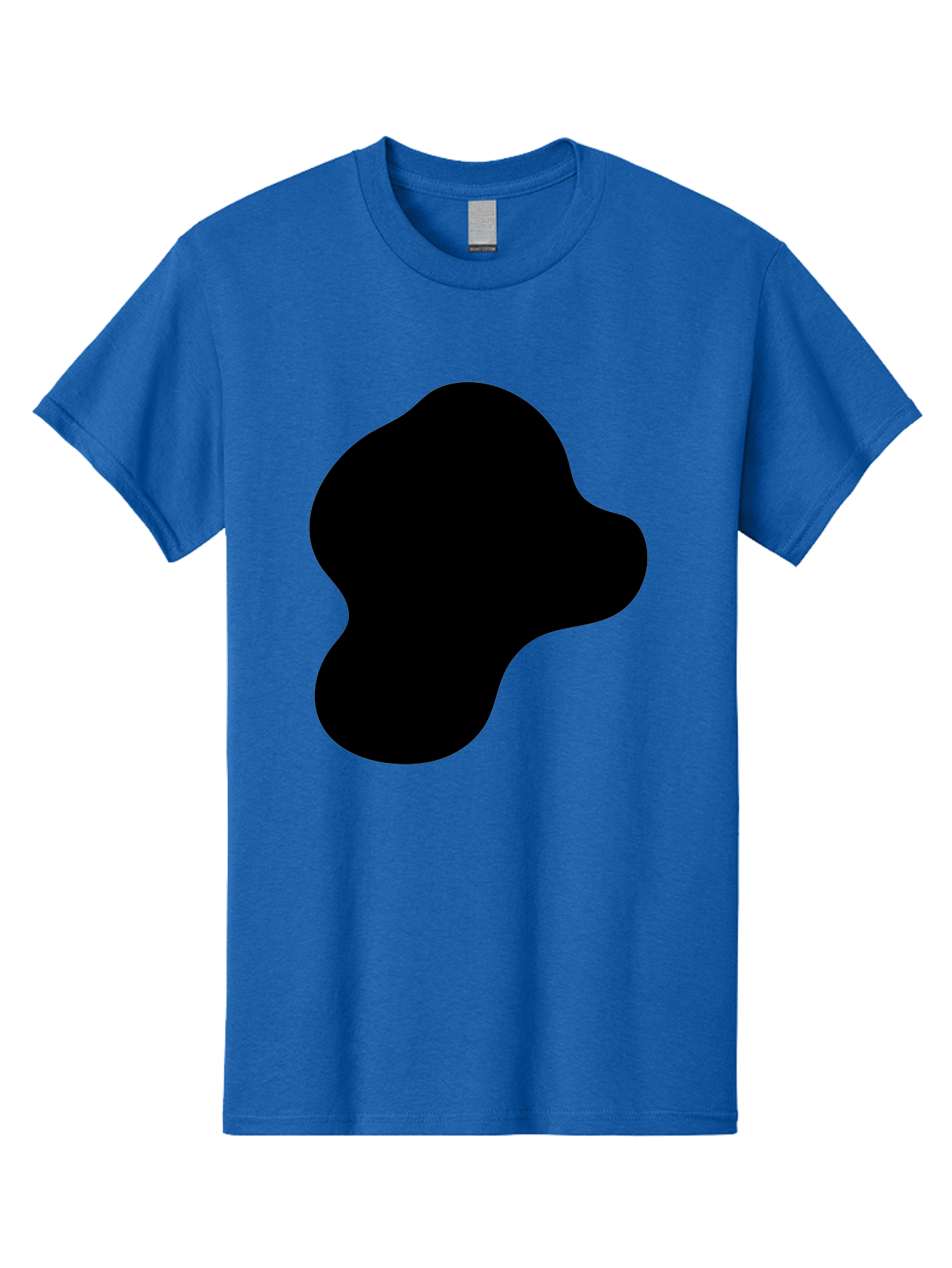 Black-Silhouette Men'S Graphic Tee, 100% Cotton, Comfortable Casual Summer Wear, Machine Washable, Black Blob Shape, Abstract Design, Minimalist Art, Modern Graphic, Simple Silhouette, Abstract Form -  Aaa395